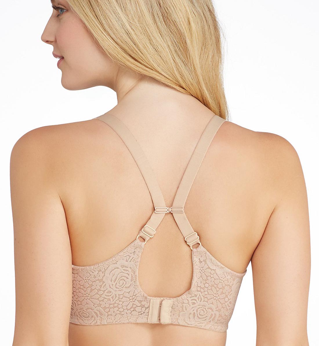 Wacoal Halo Lace Seamless Underwire J-Hook Bra (851205),36D,Natural Nude - Natural Nude,36D