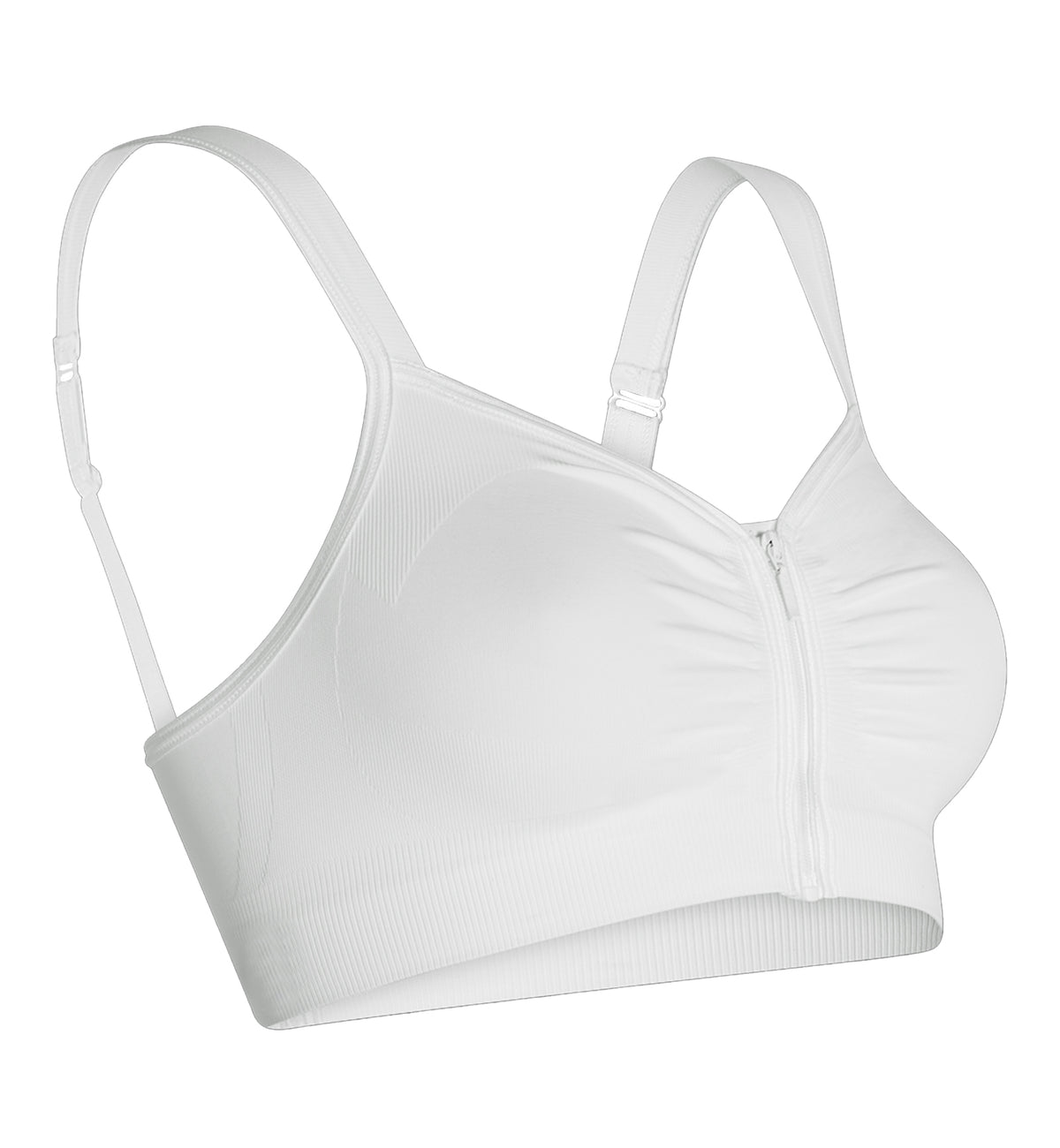Carefix Anna Sleep/Comfort Zipper Bra (327050),Medium,White - White,Medium