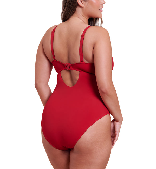 Curvy Kate Zip Tide Non-Wired Multiway Swimsuit (CS035606) - Red
