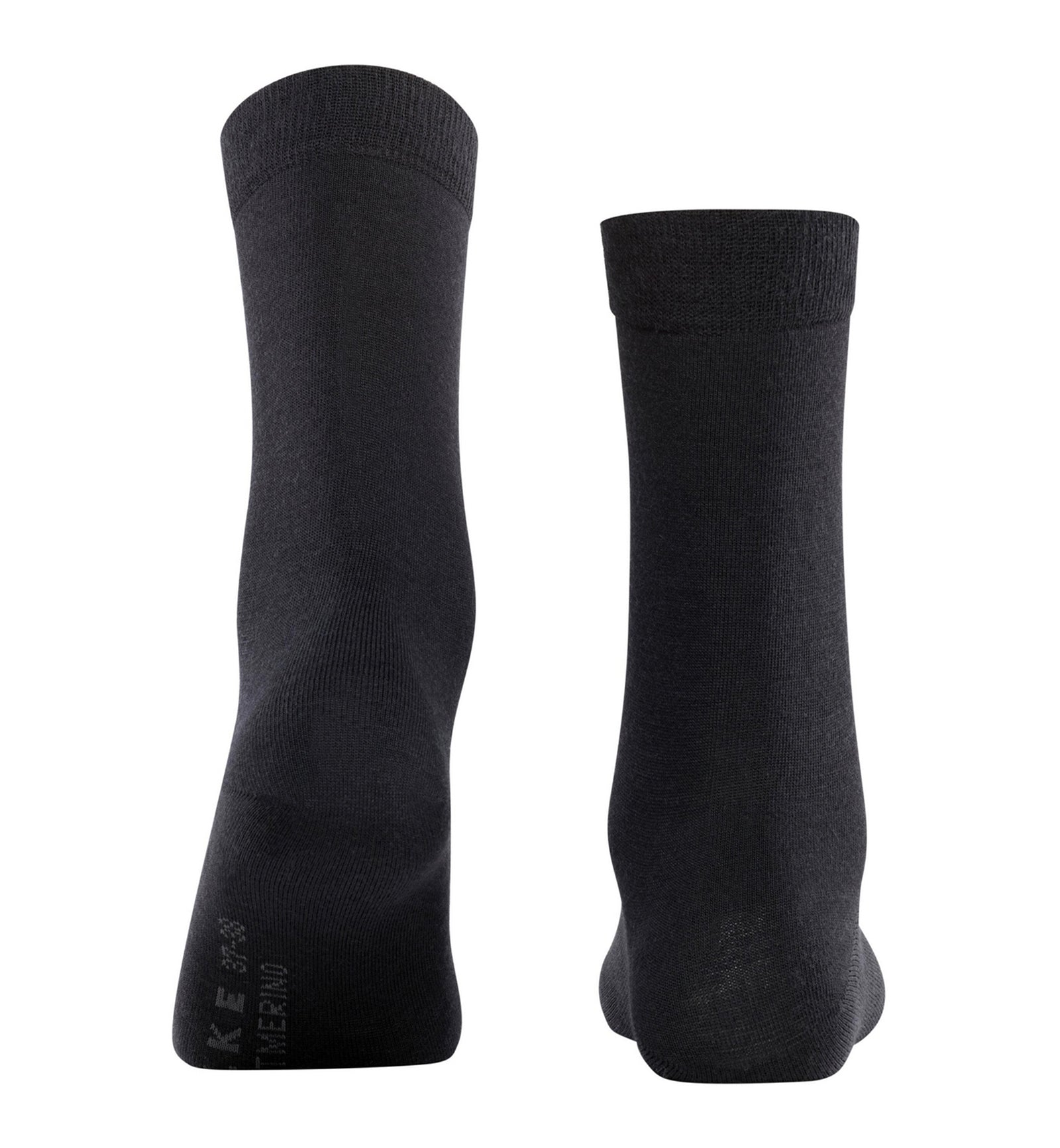 FALKE Softmerino Crew Socks (47488),6.5/7.5,Black - Black,6.5/7.5