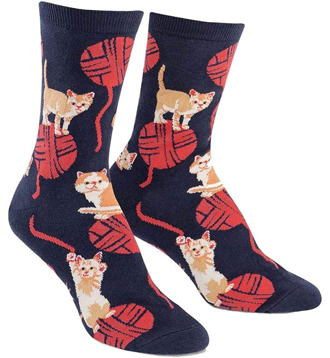 SOCK it to me Women&#39;s Crew Socks (w0079),Kitten Knittin&#39; - Kitten Knittin&#39;,One Size