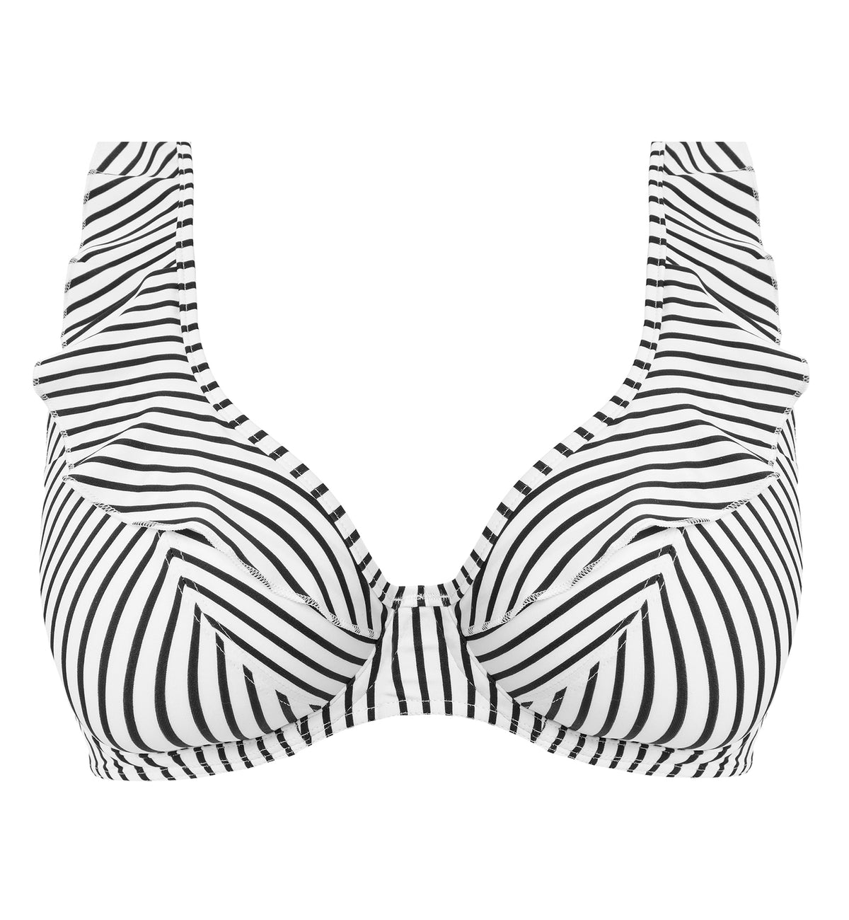 Freya Jewel Cove High Apex Underwire Bikini Top with J Hook (7230),28FF,Stripe Black - Stripe Black,28FF