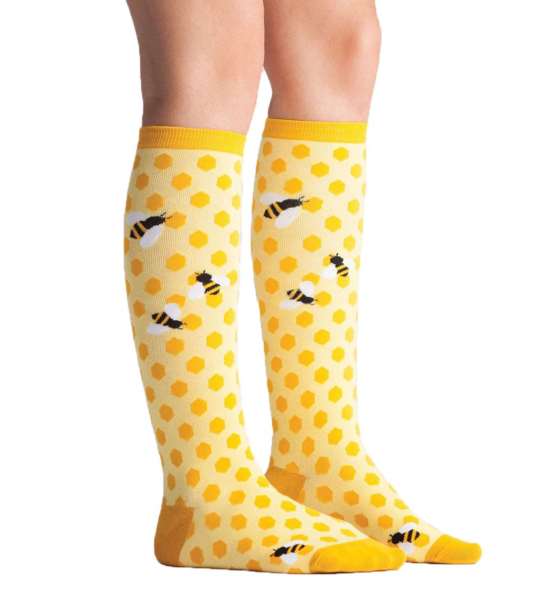 SOCK it to me Unisex Knee High Socks (f0192),Bee's Knees - Bee's Knees,One Size