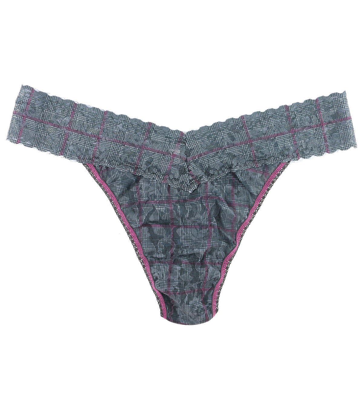 Hanky Panky Signature Lace Printed Original Rise Thong (PR4811P),Academy Check - Academy Check,One Size