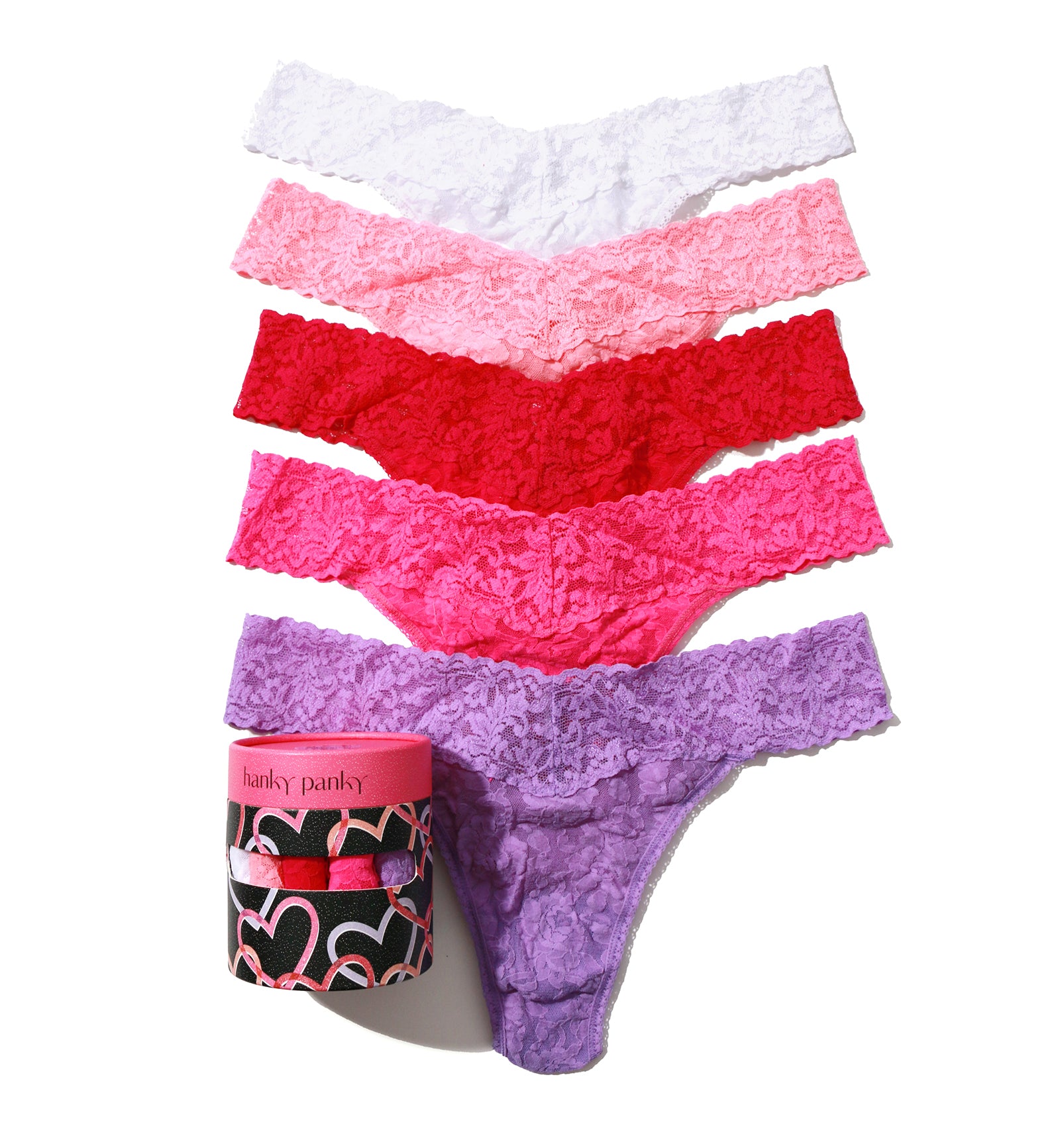 Hanky Panky 5-PACK Signature Lace Original Rise Thong (48115PK),Holiday23 FPRV - FPRV,One Size