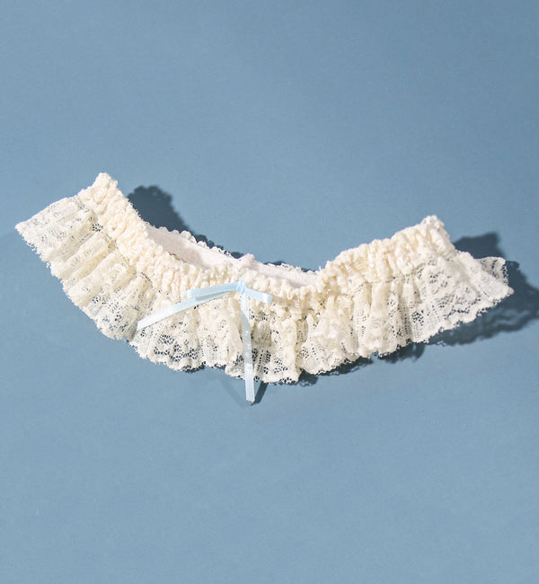 Hanky Panky Rosalyn Bridal Ruffle Leg Garter (48B002) - Breakout Bras