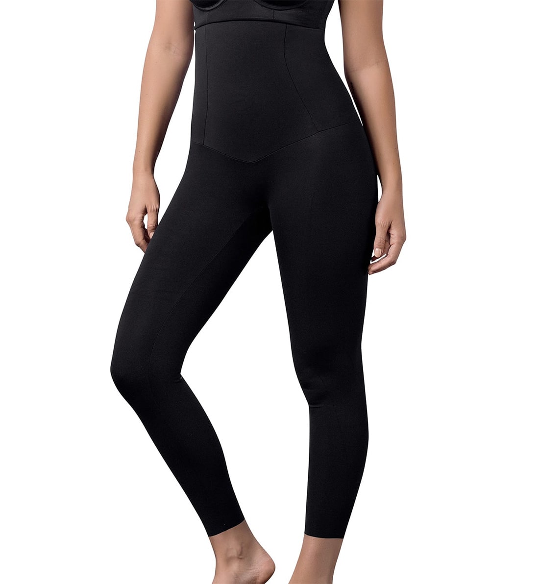 Leonisa Extra High-Waisted Firm Compression Legging (012901),Small,Black - Black,Small