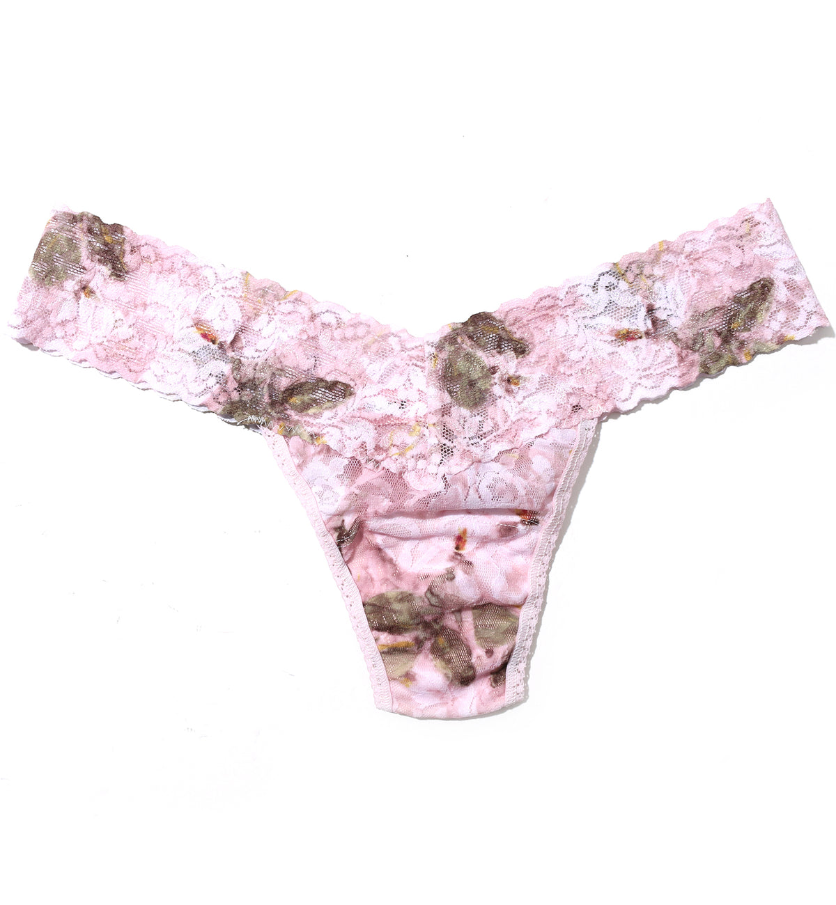 Hanky Panky Signature Lace Printed Low Rise Thong (PR4911P),Antique Lily - Antique Lily,One Size