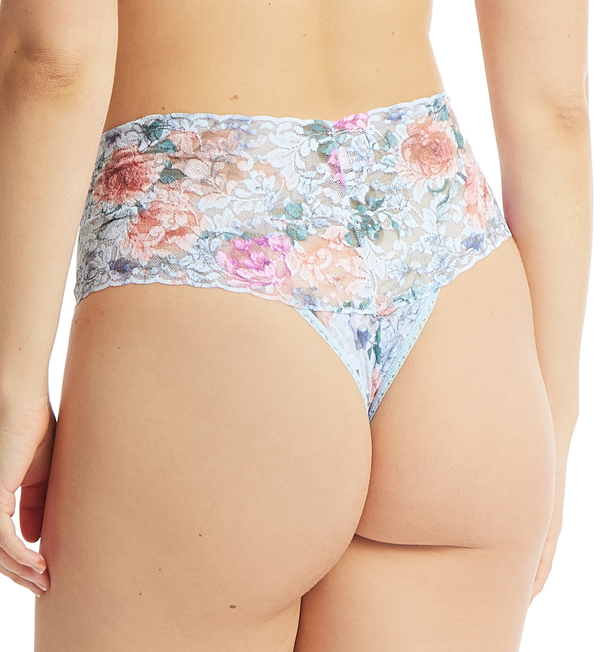 Hanky Panky Printed Retro Lace Thong (PR9K1926),Tea for Two - Tea for Two,One Size
