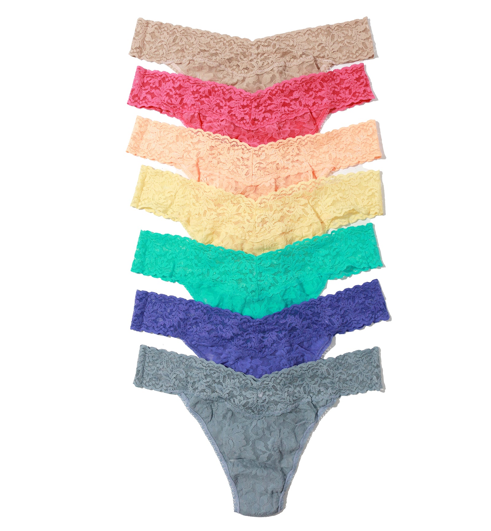 Hanky Panky Days of the Week 7-PACK Signature Lace Original Rise Thong (48117BX),7DOW - 7DOW,One Size