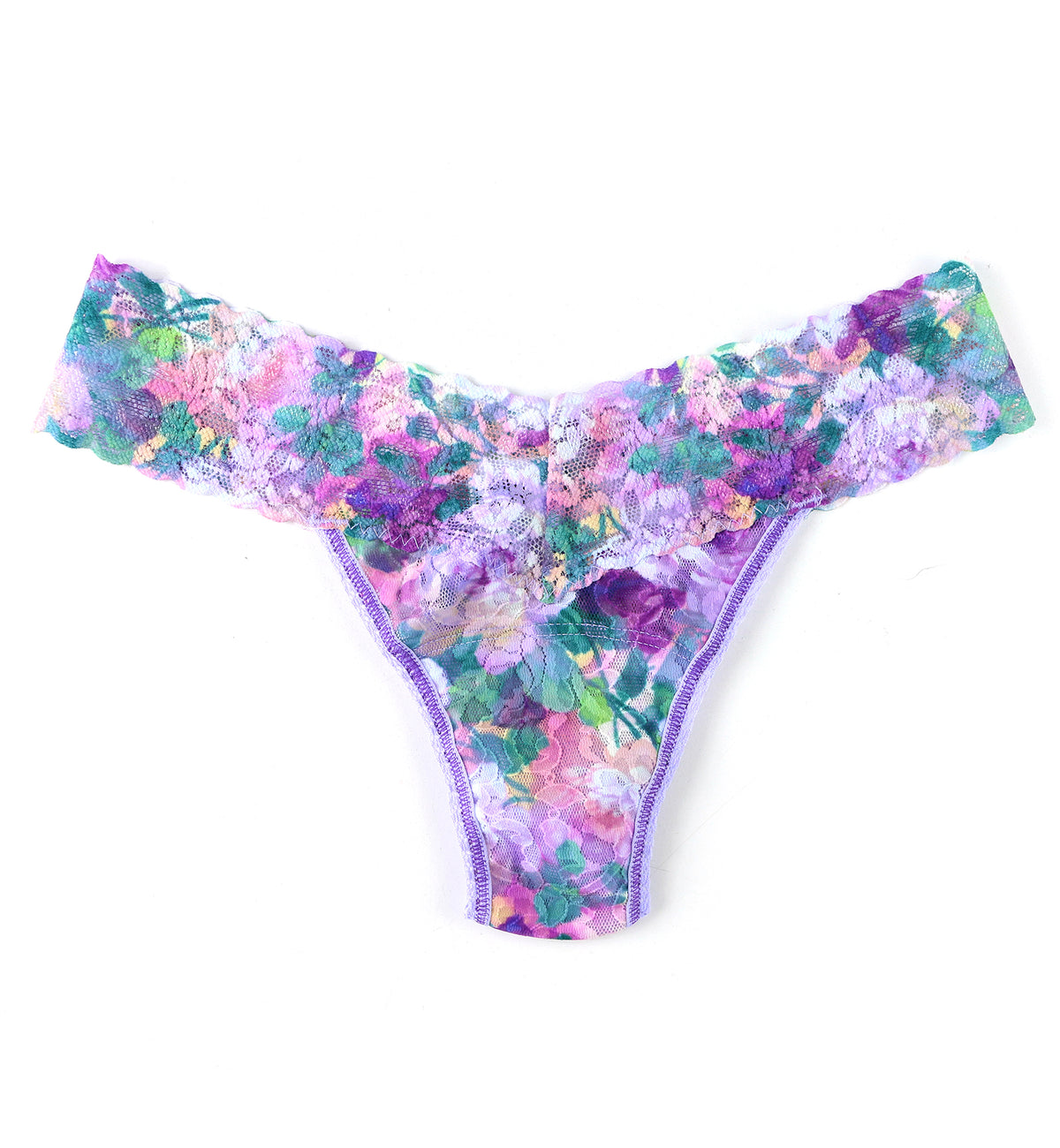 Hanky Panky Signature Lace Printed Low Rise Thong (PR4911P),Bathe in Petals - Bathe in Petals,One Size