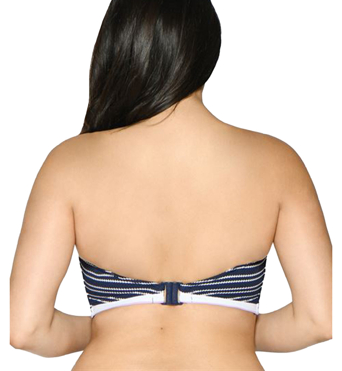 Curvy Kate Sailor Girl Bandeau Underwire Bikini Top (CS003307),28FF,Navy Stripe - Navy Stripe,28FF