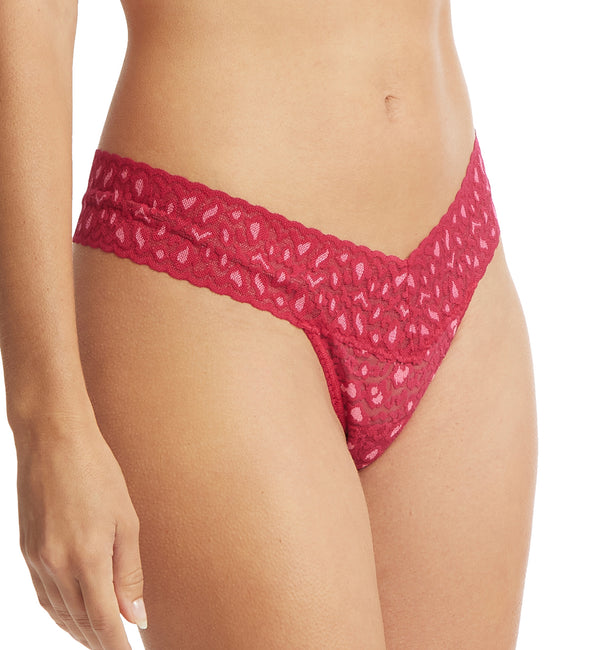 Hanky Panky Cross Dyed Leopard Low Rise Thong (7J1051P) Berry Sangria