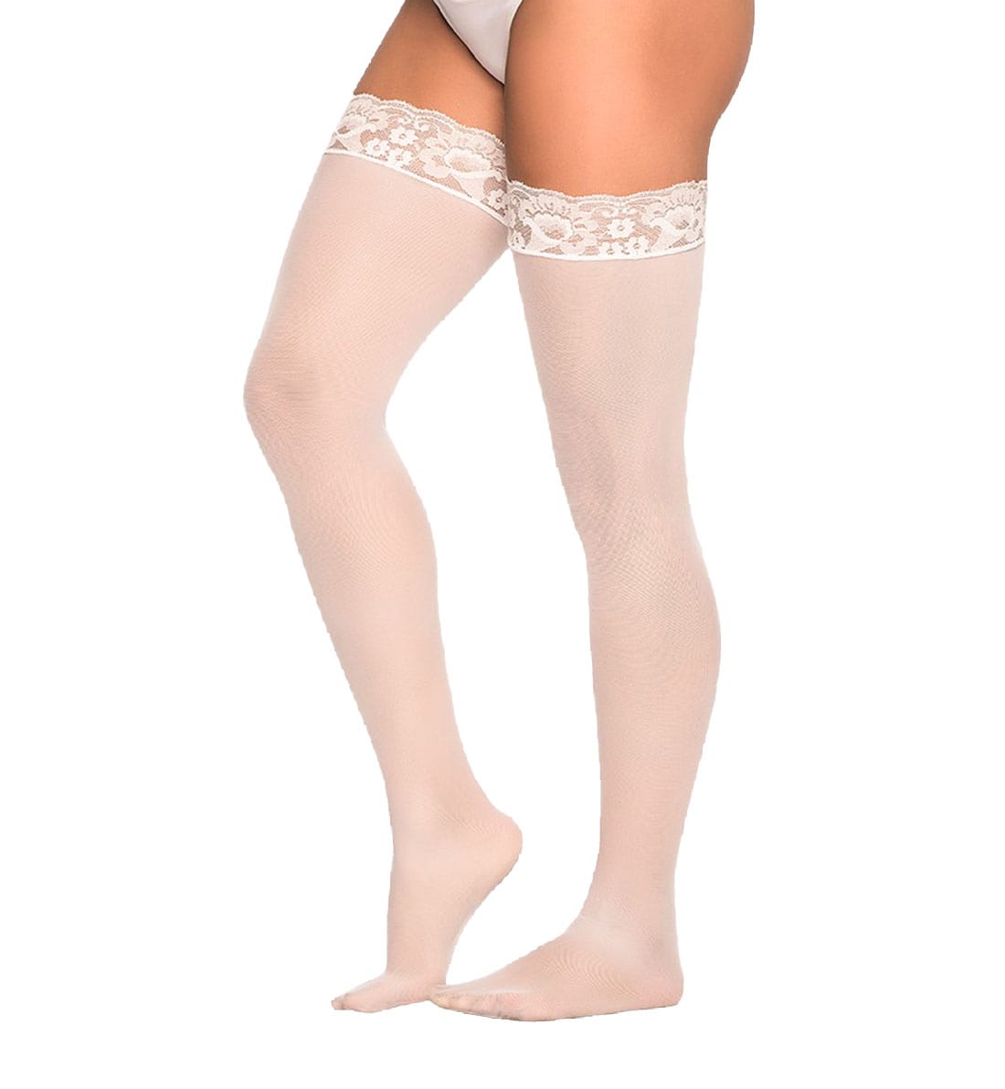 Mapale Mesh Thigh Highs (1094),White - White,One Size
