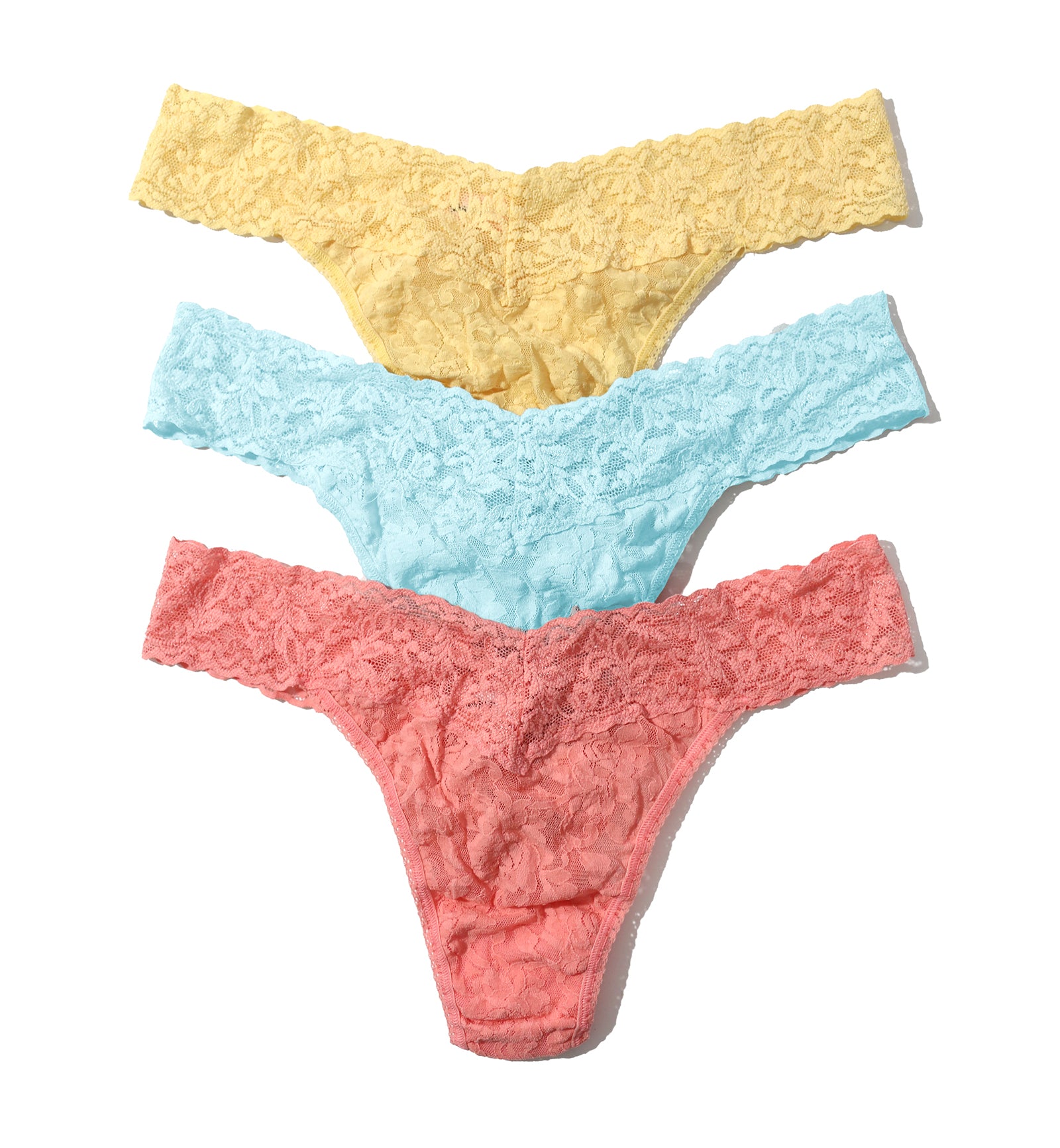 Hanky Panky 3-PACK Signature Lace Original Rise Thong PLUS (48113XPK),Cannes You Believe It - Cannes You Believe It,One Size