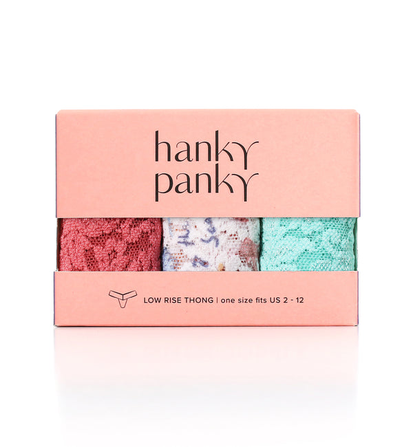 Hanky Panky 3-PACK Signature Lace Low Rise Thong (49113PK) - By