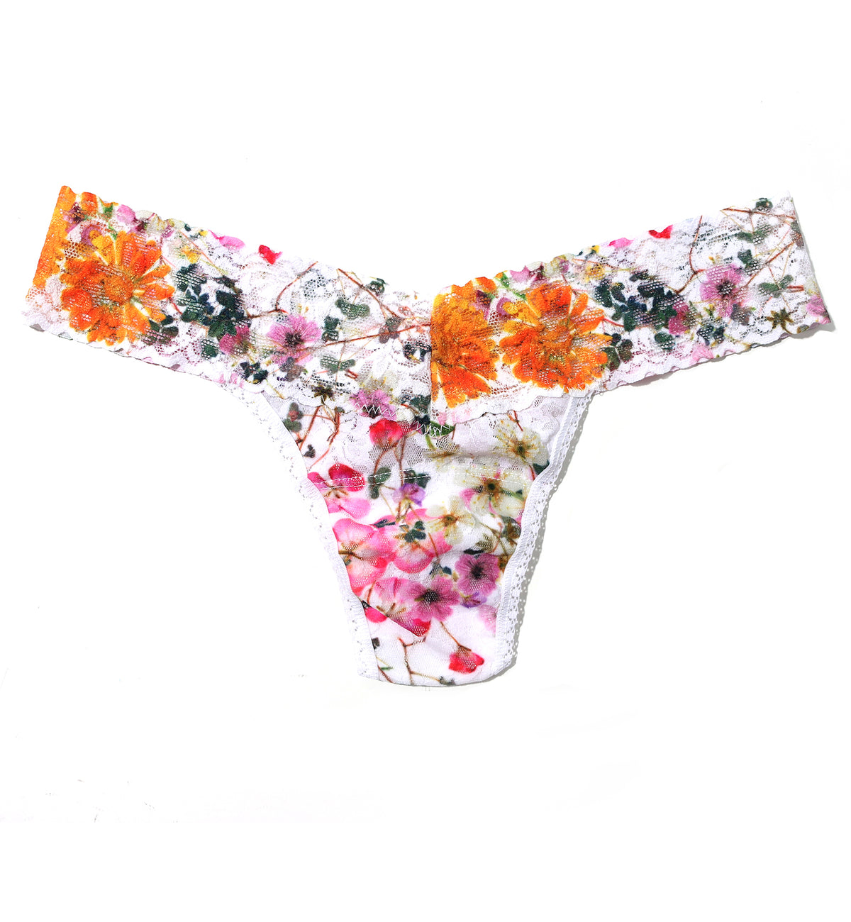 Hanky Panky Signature Lace Printed Low Rise Thong (PR4911P),Pressed Bouquet - Pressed Bouquet,One Size