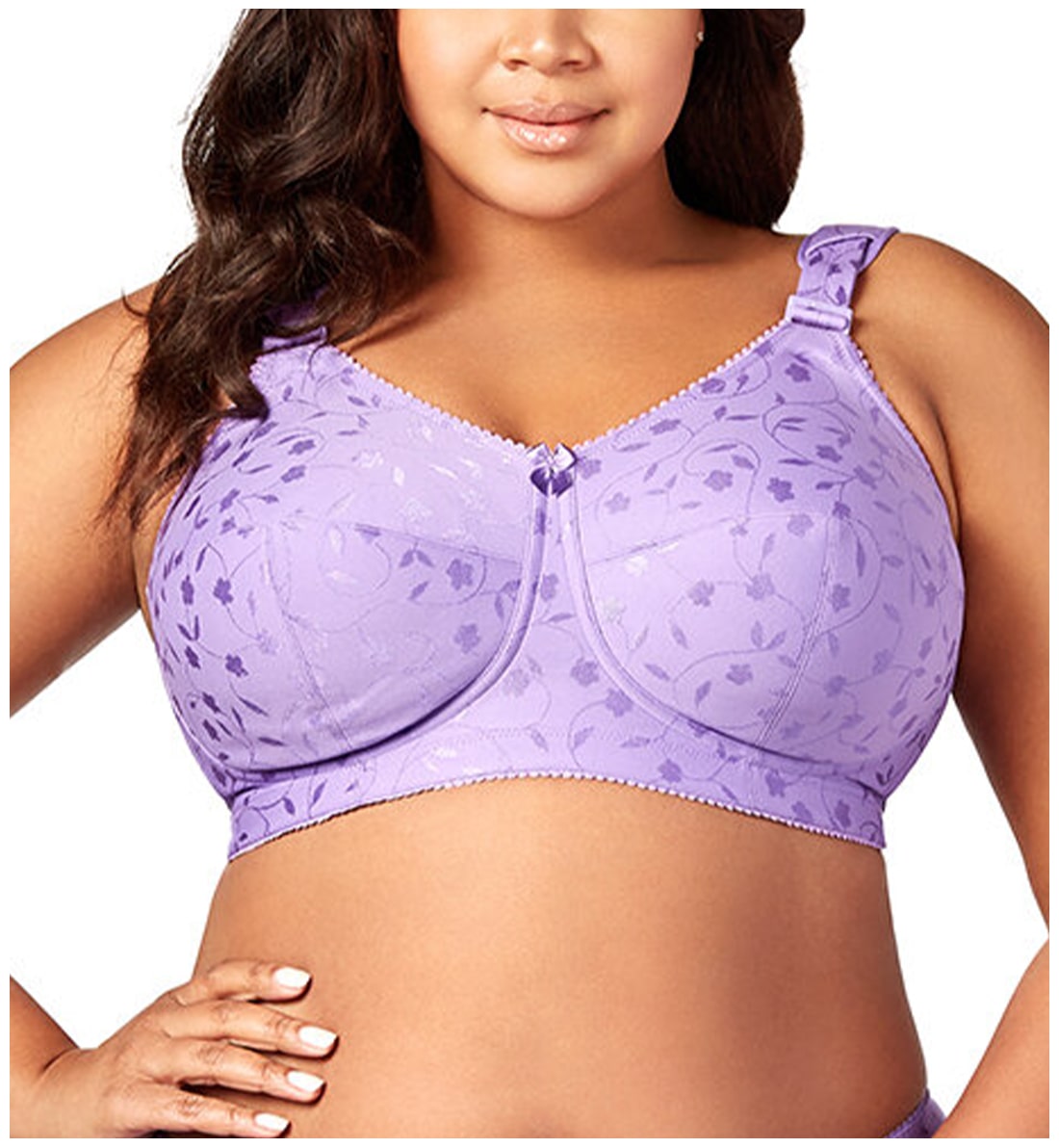 Elila Sidney Jacquard Full Support Softcup (1305),34F,Lilac - Lilac,34F