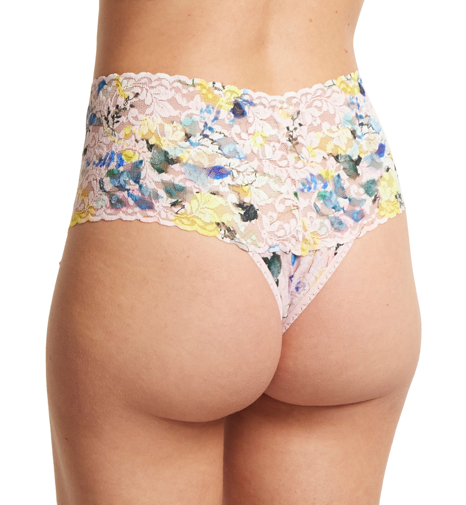 Hanky Panky High-Waist Retro Lace Printed Thong (PR9K1926),Cannes You Believe It - Cannes You Believe It,One Size