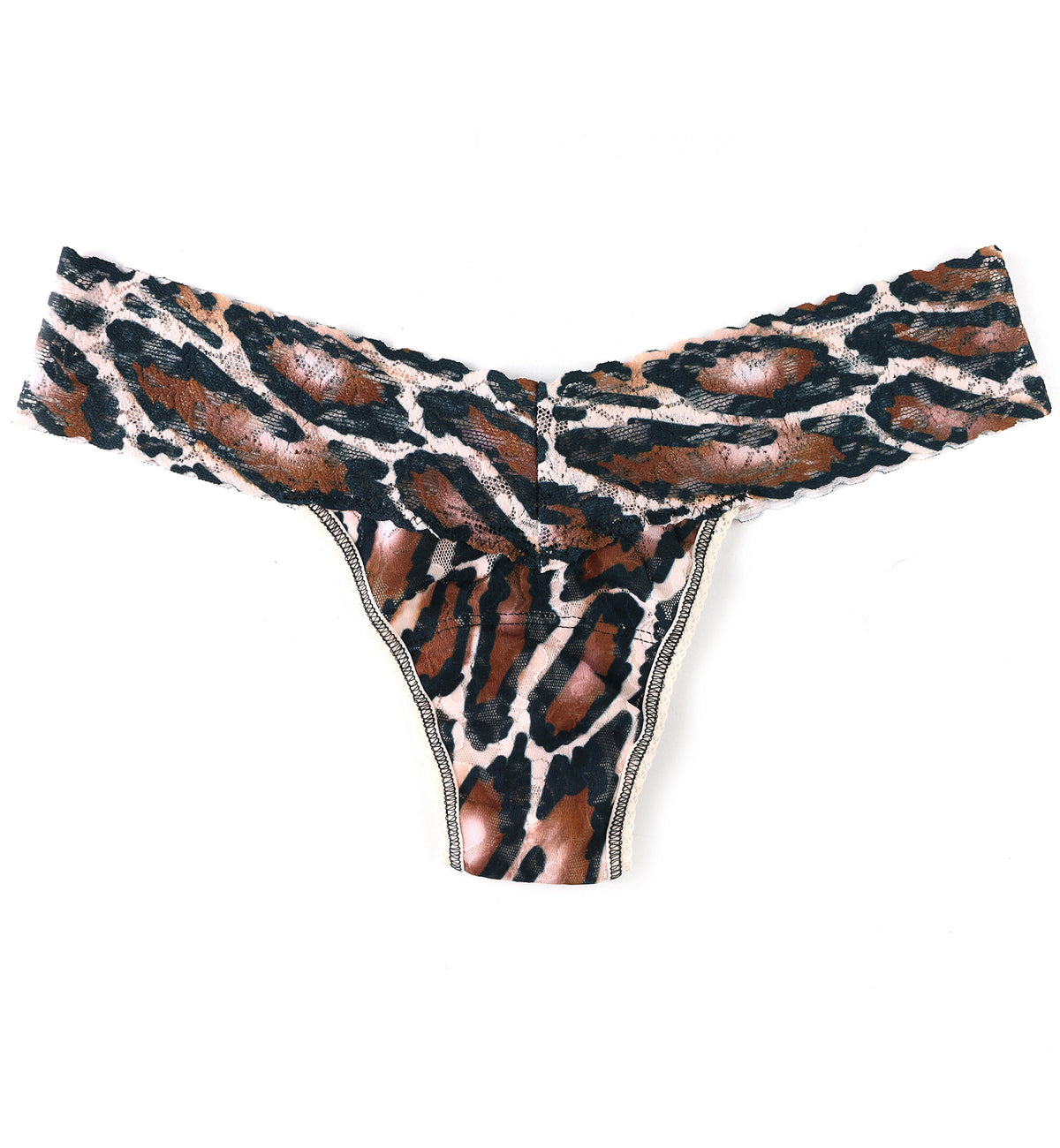 Hanky Panky Signature Lace Printed Low Rise Thong (PR4911P),Natural Rhythm - Natural Rhythm,One Size