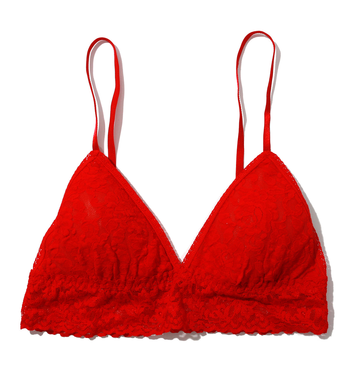 Hanky Panky Signature Lace Padded Triangle Bralette (487004),XS,Red - Red,XS
