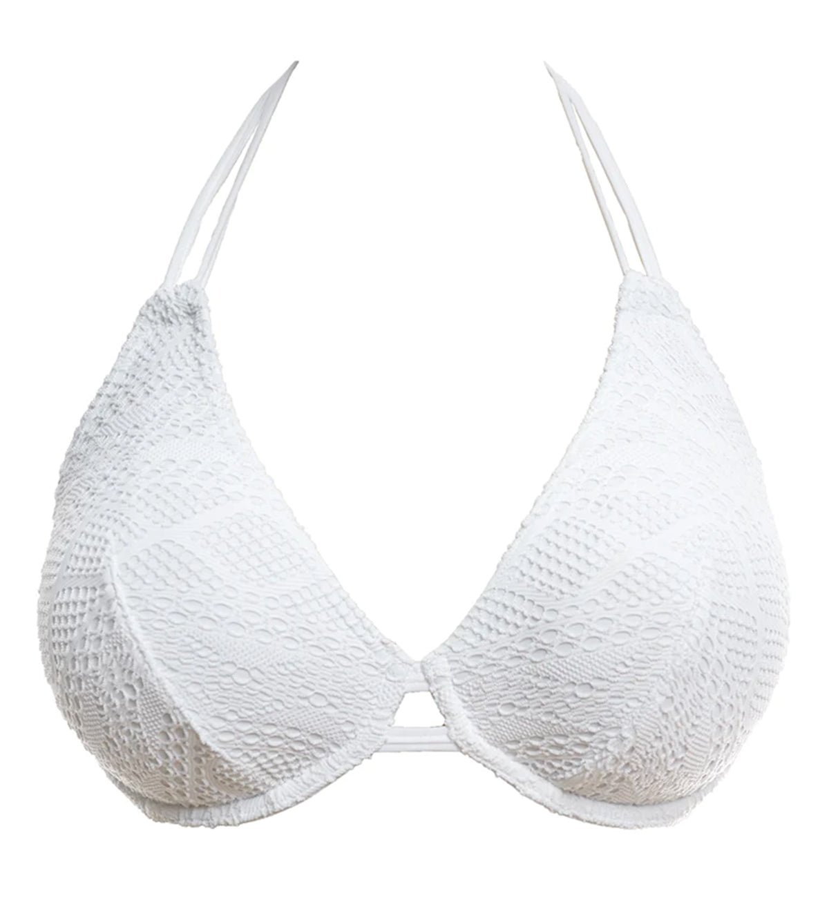 Freya Sundance Bandless Underwire Halter Bikini Top (3971),30D,White - White,30D