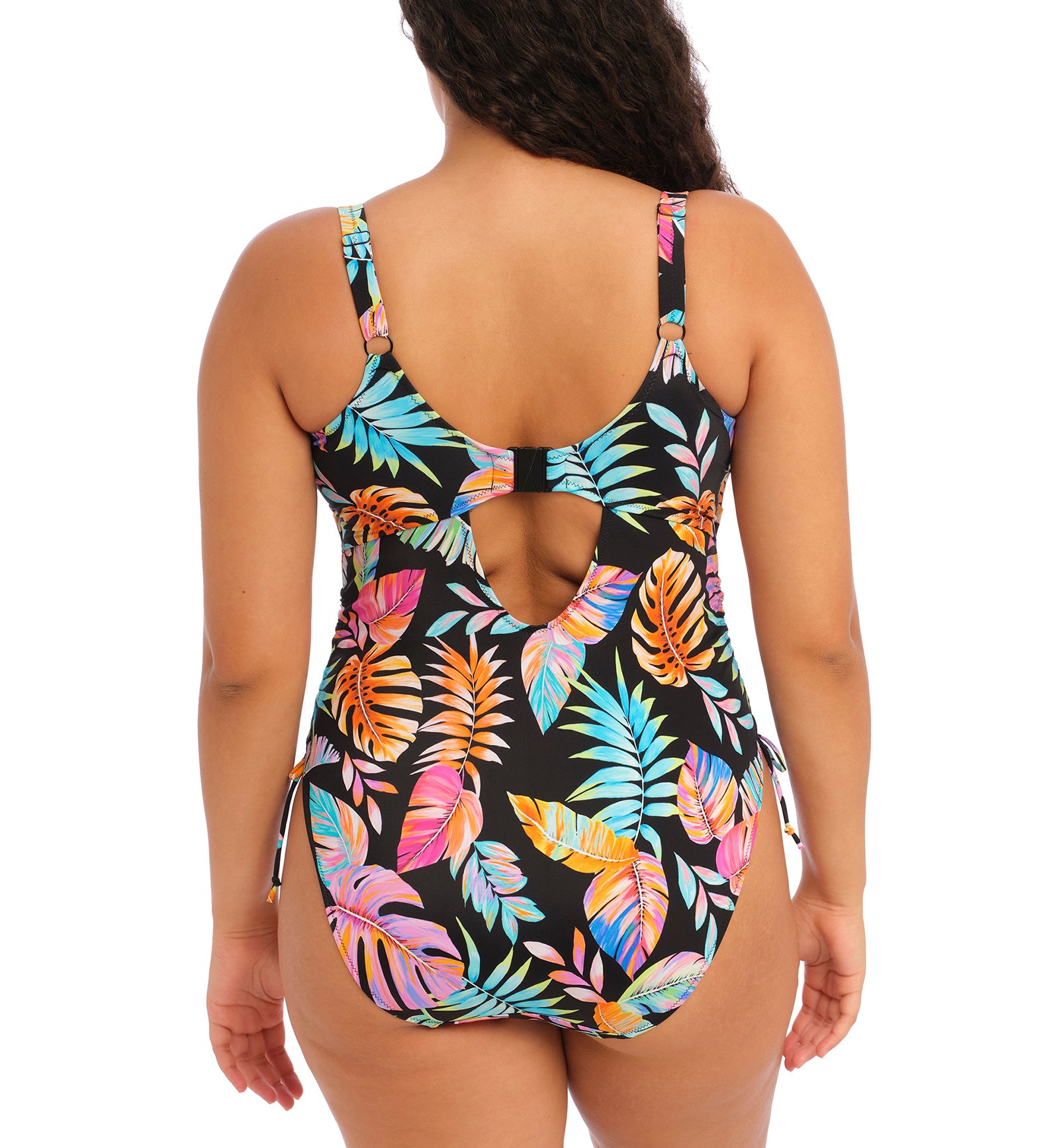 Elomi Tropical Falls Non Wire One Piece Swimsuit (ES801543),34 G/GG,Black - Black,34 G/GG