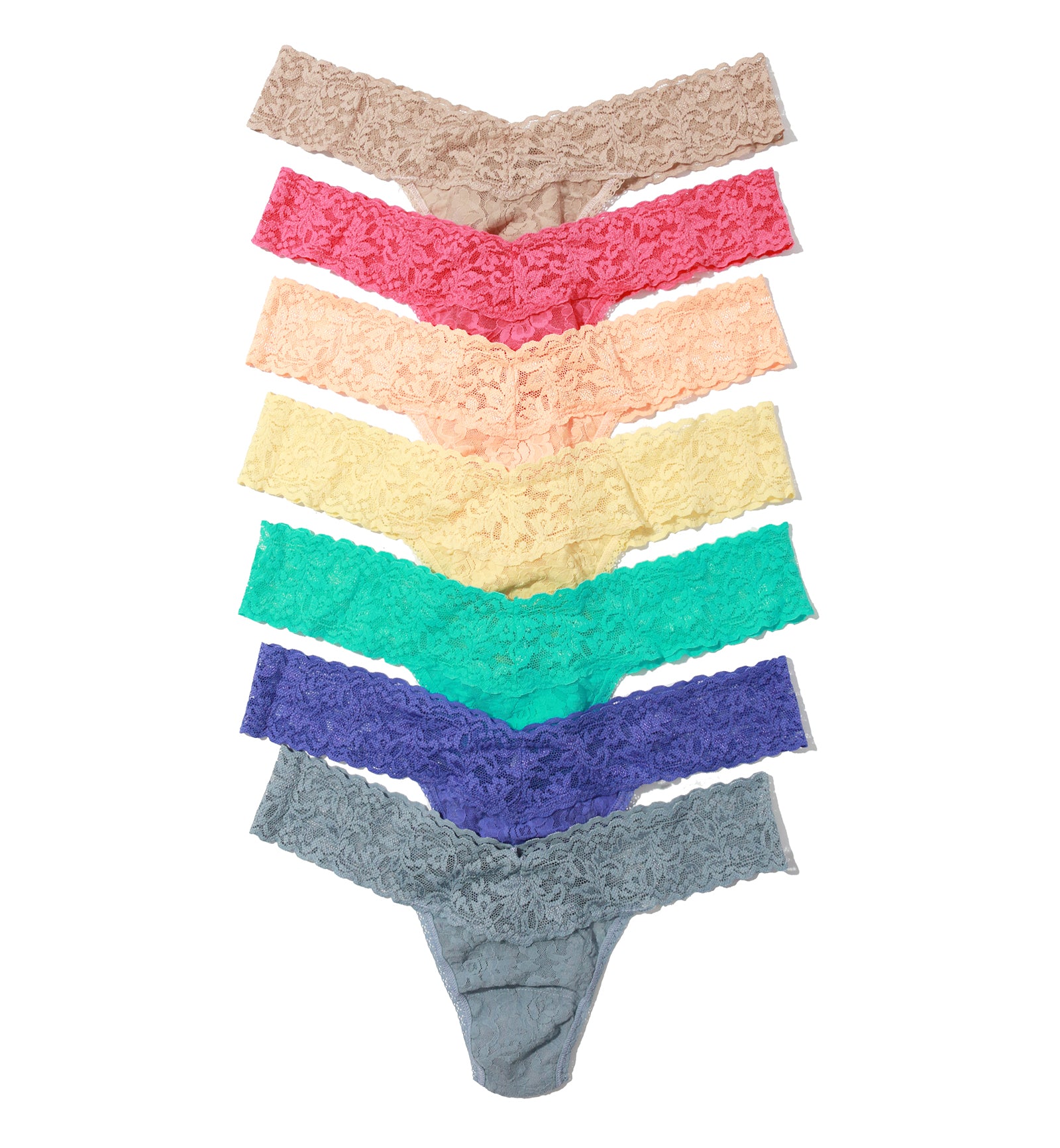 Hanky Panky Days of the Week 7-PACK Signature Lace Low Rise Thong (49117BX),7DOW - 7DOW,One Size