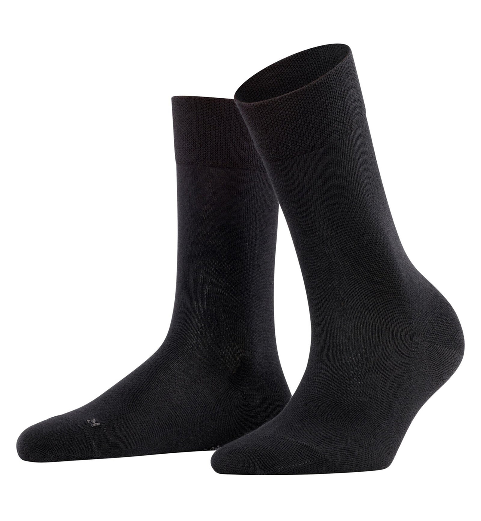 FALKE Sensitive London Crew Socks (46472),5/7.5,Black - Black,5/7.5