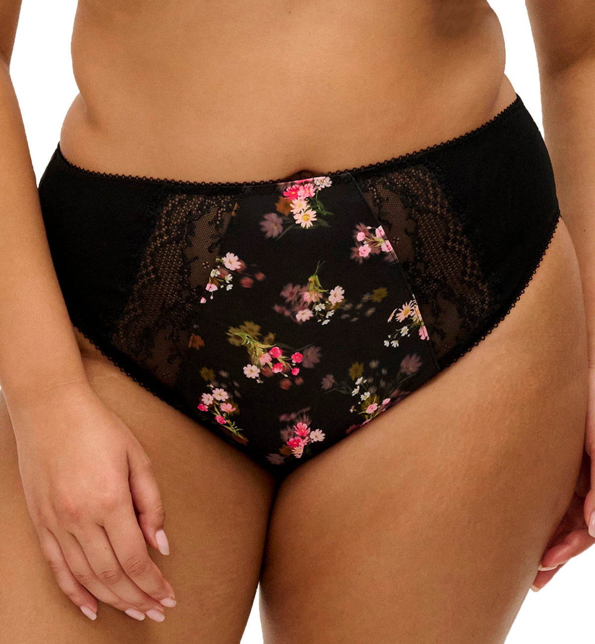 Elomi Lucie Matching High Leg Brief (4498),Small,Fleur - Fleur,Small