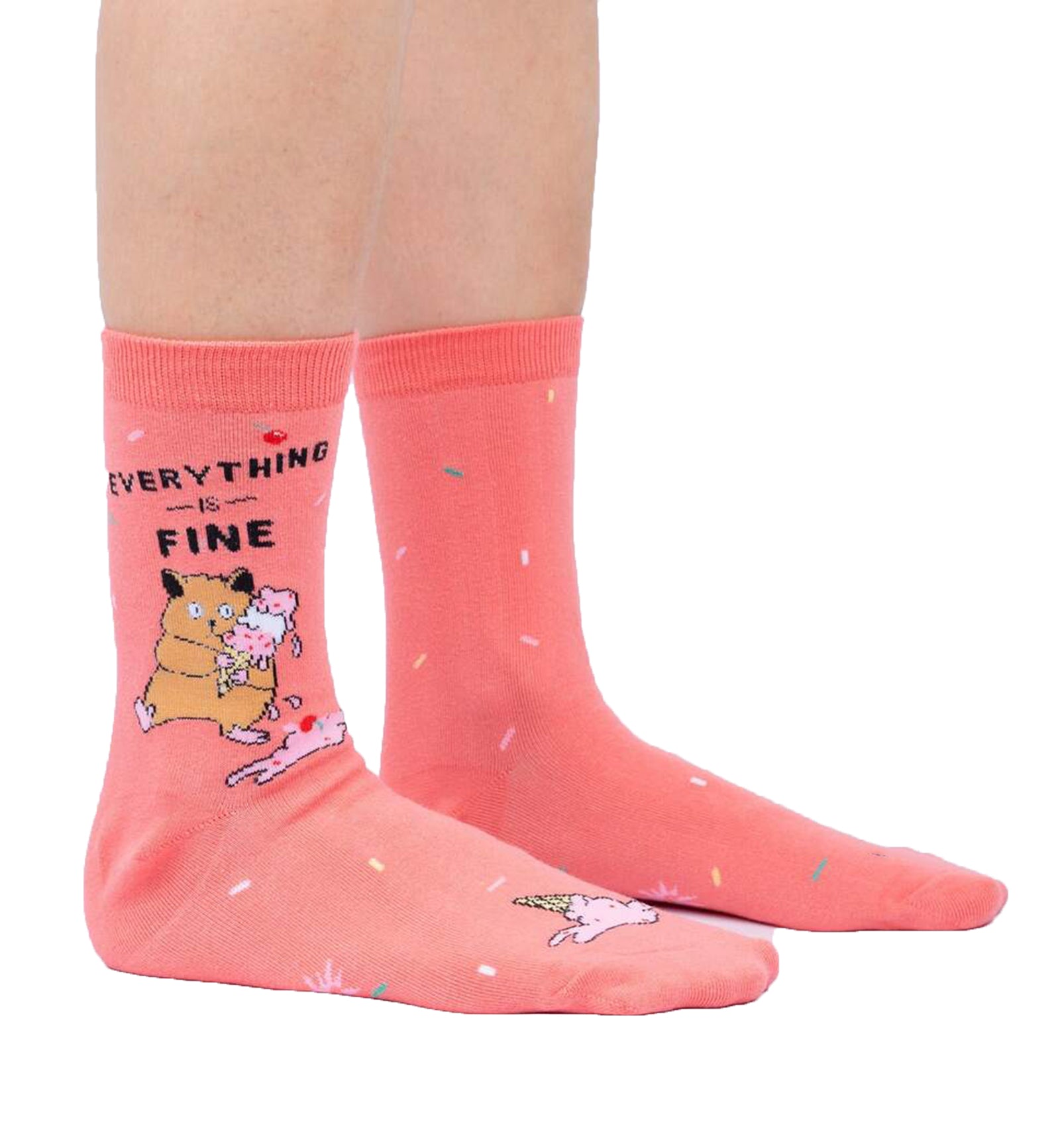 SOCK it to me Women's Crew Socks (W0435),Everything Is Fine - Everything Is Fine,One Size