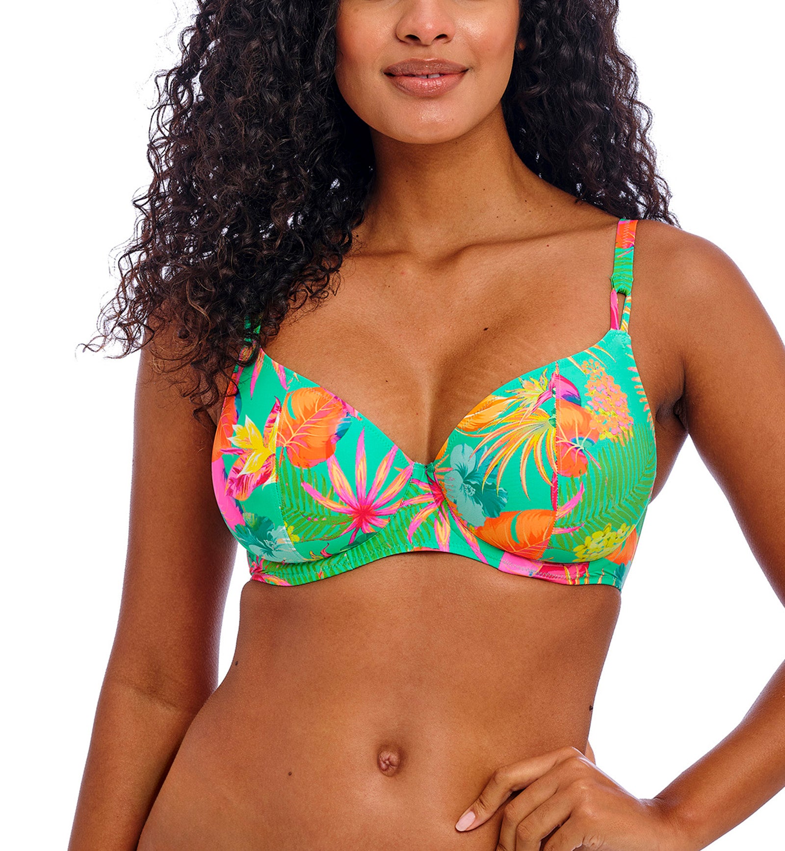 Freya Isla Margarita Underwire Plunge Bikini Top (206502),28E,Jade - Jade,28E