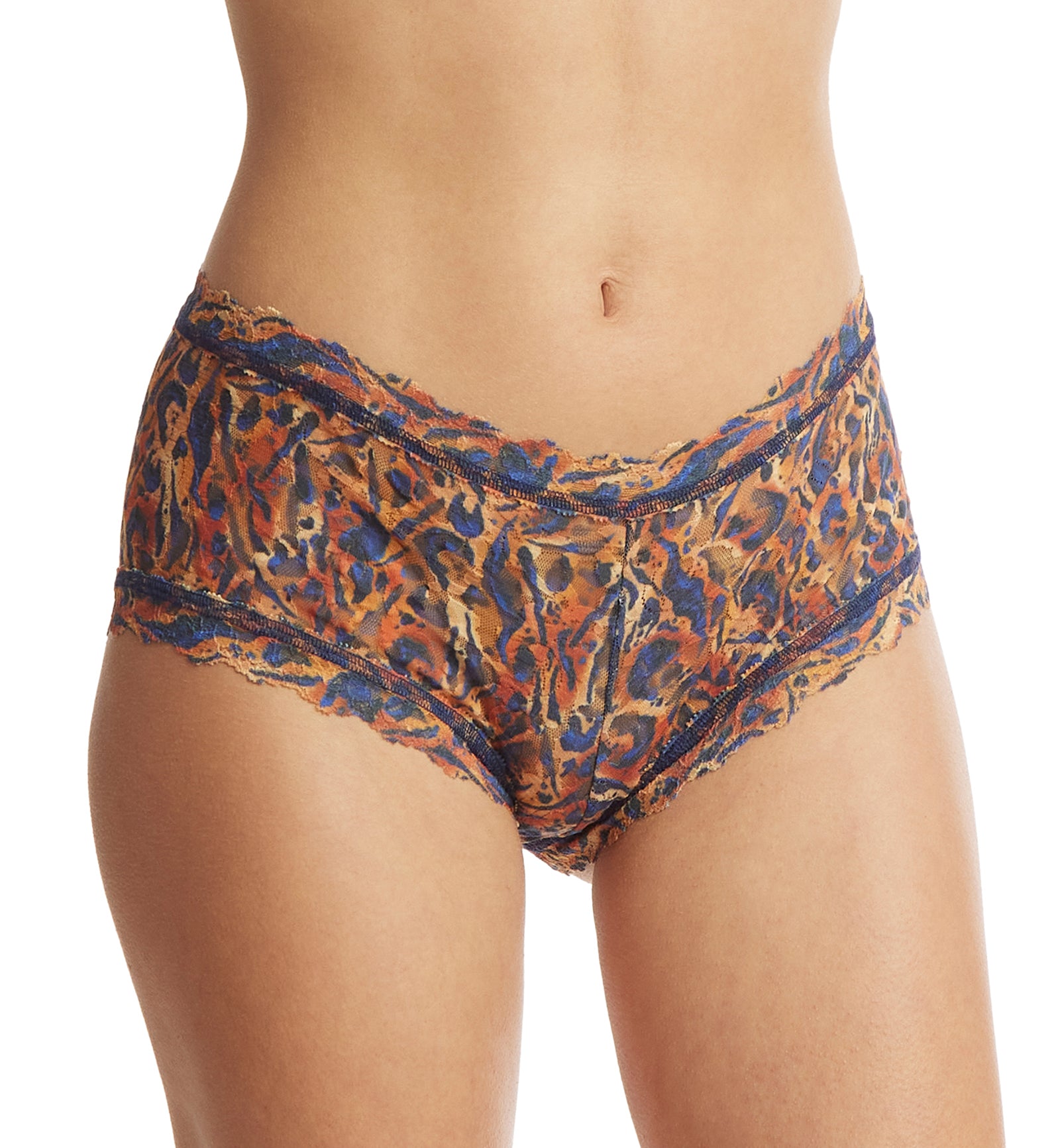 Hanky Panky Signature Lace Printed Boyshort (PR4812P),XS,Wild About Blue - Wild About Blue,XS
