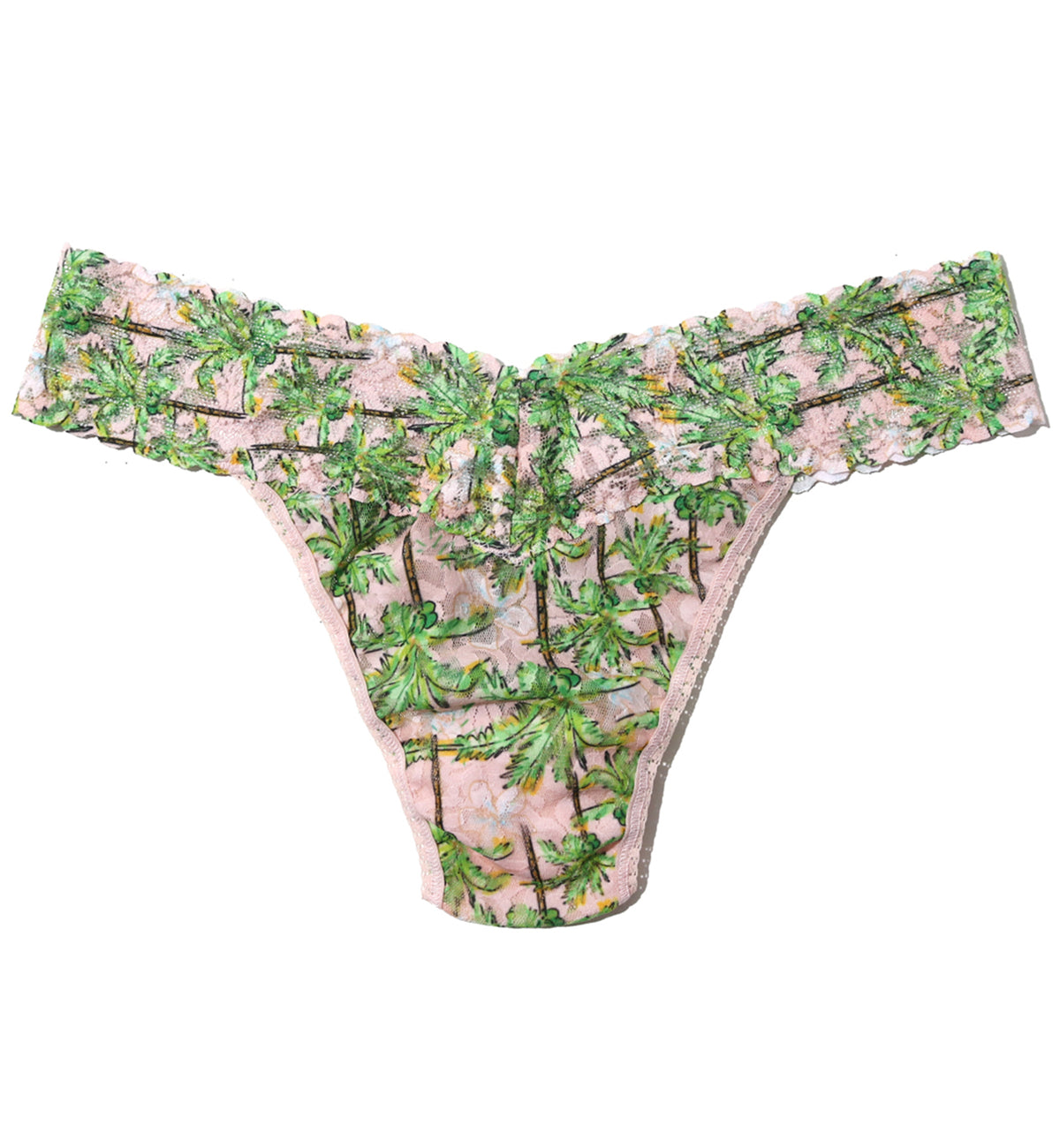 Hanky Panky Signature Lace Printed Original Rise Thong (PR4811P),Palm Breeze - Palm Breeze,One Size