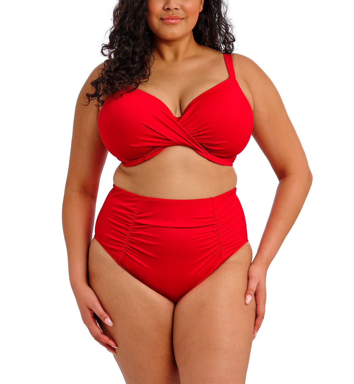 Elomi Plain Sailing Gathered Full Bikini Brief (ES7286),UK 12,Lava - Lava,UK 12