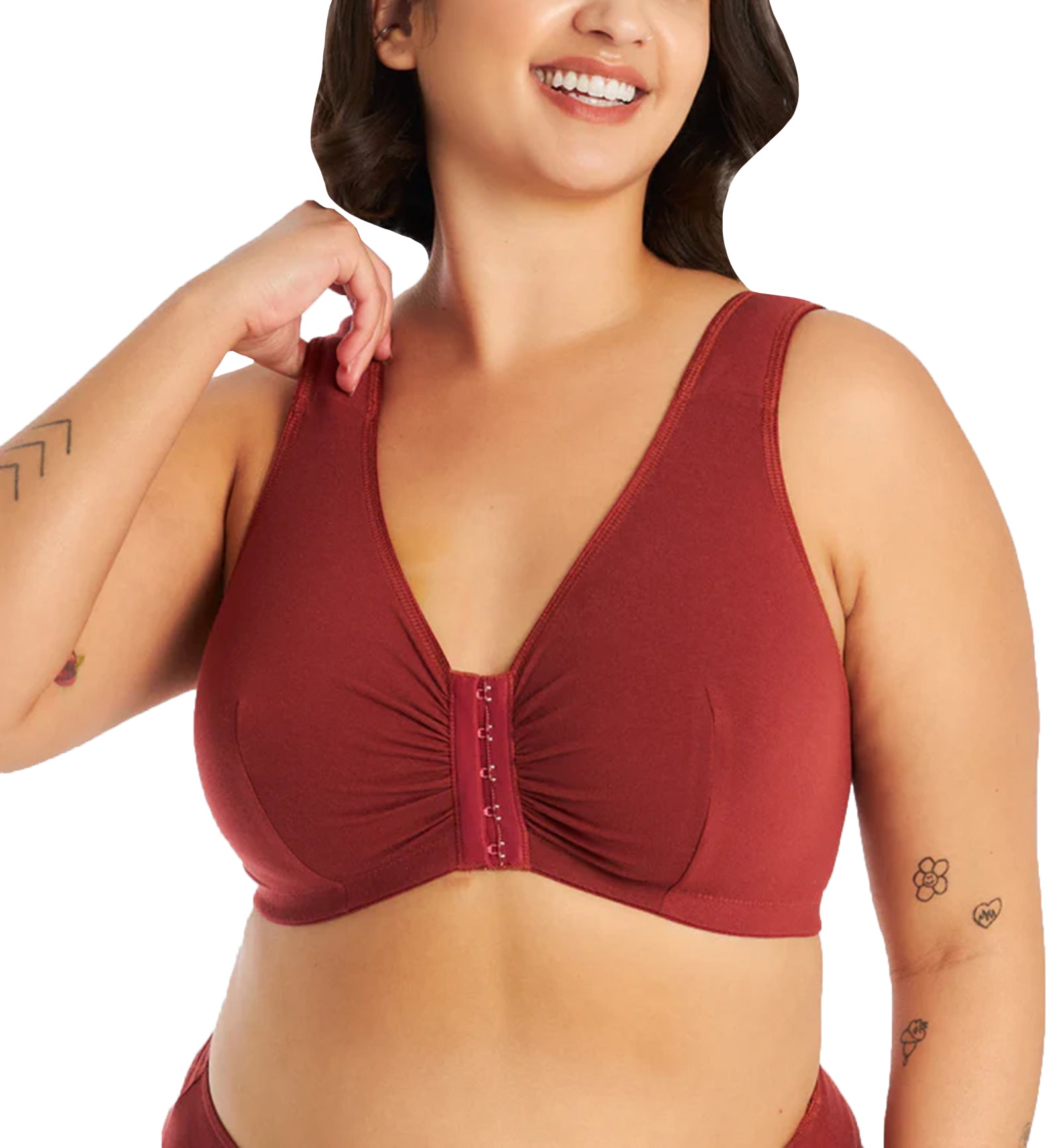Leading Lady Meryl Cotton Front Closure Bra (110),34 C/D/DD,Spiced Apple - Spiced Apple,34 C/D/DD