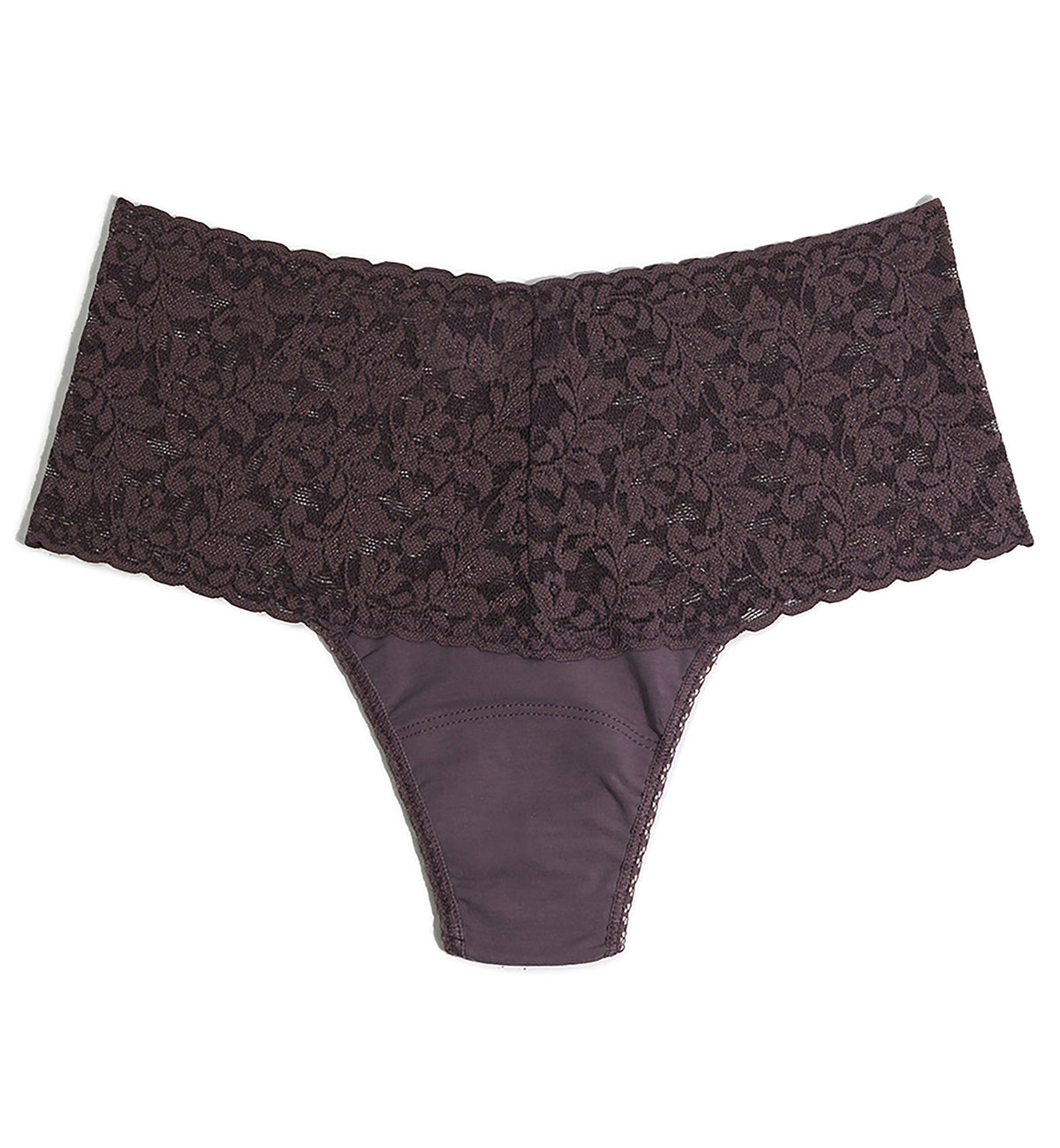 Hanky Panky Cotton Retro Thong with Lace (891924),Dusk - Dusk,One Size