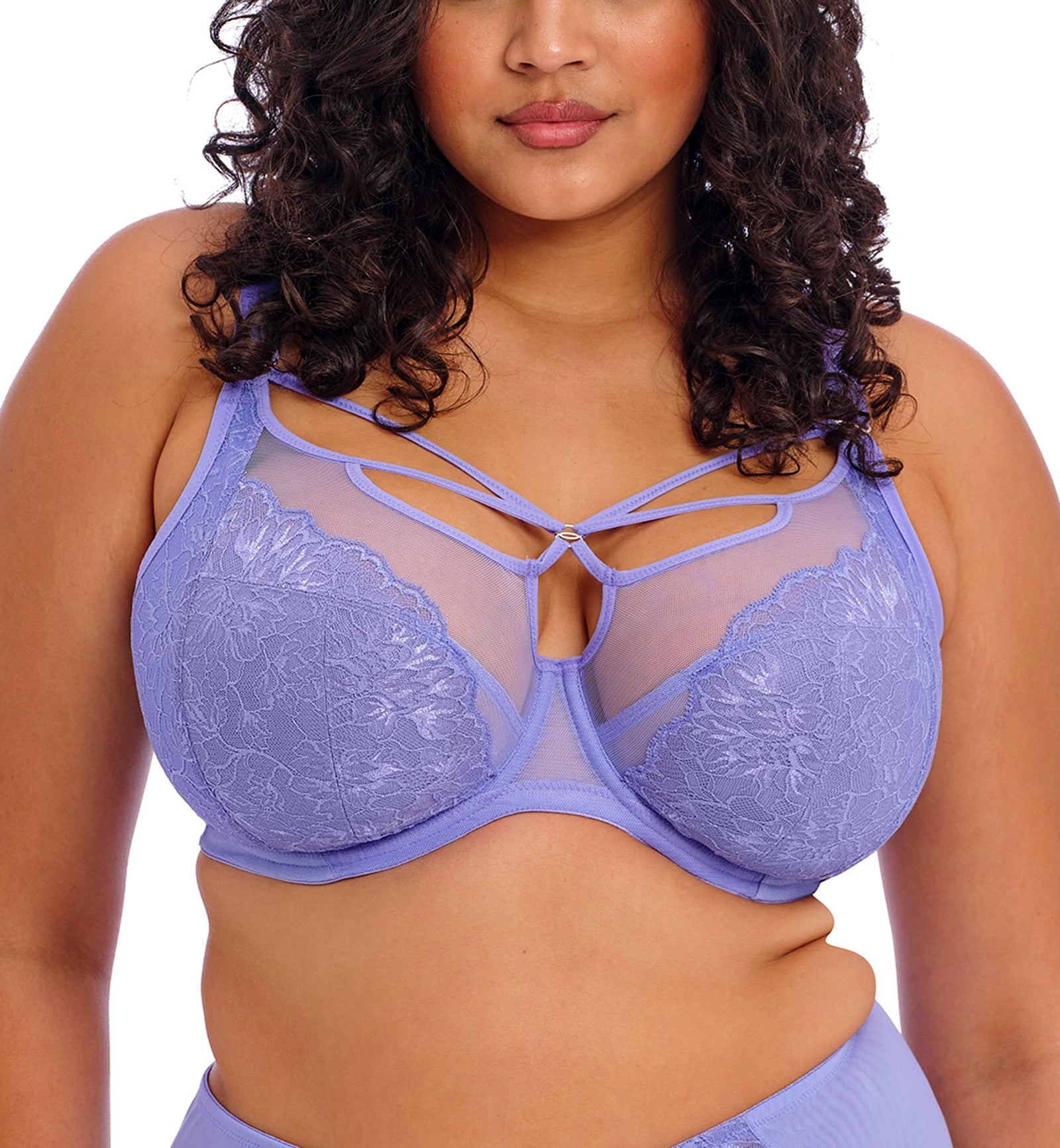 Elomi Brianna Plunge Underwire Bra (8080),32GG,Jacaranda - Jacaranda,32GG