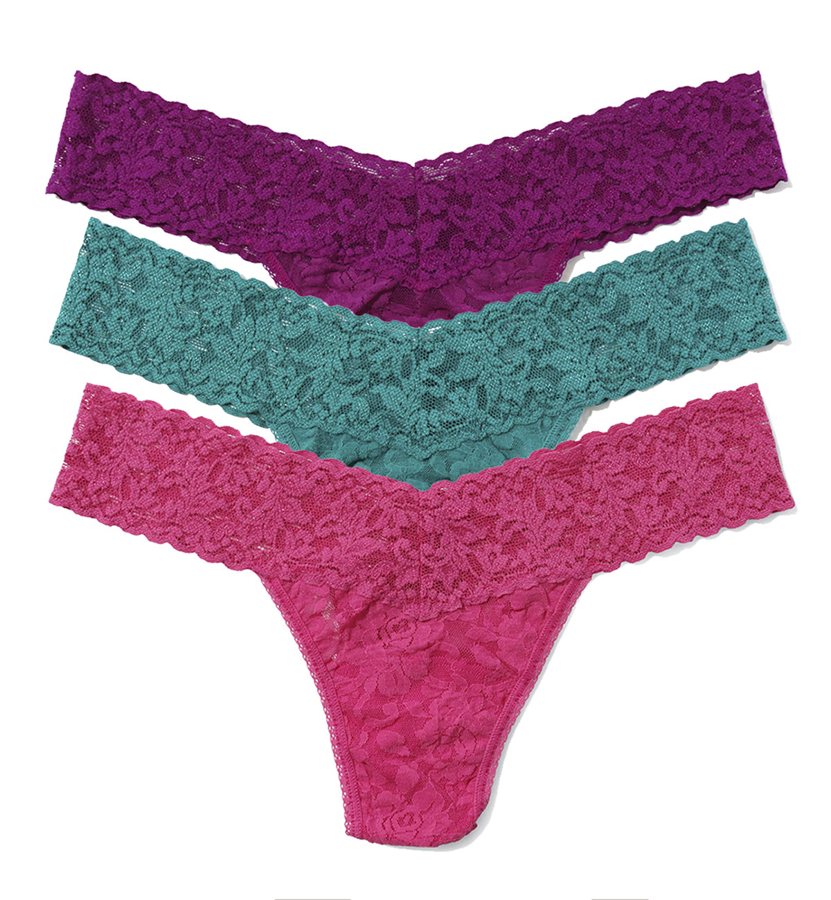 Hanky Panky 3-PACK Signature Lace Low Rise Thong (49113PK),CVER - CVER,One Size
