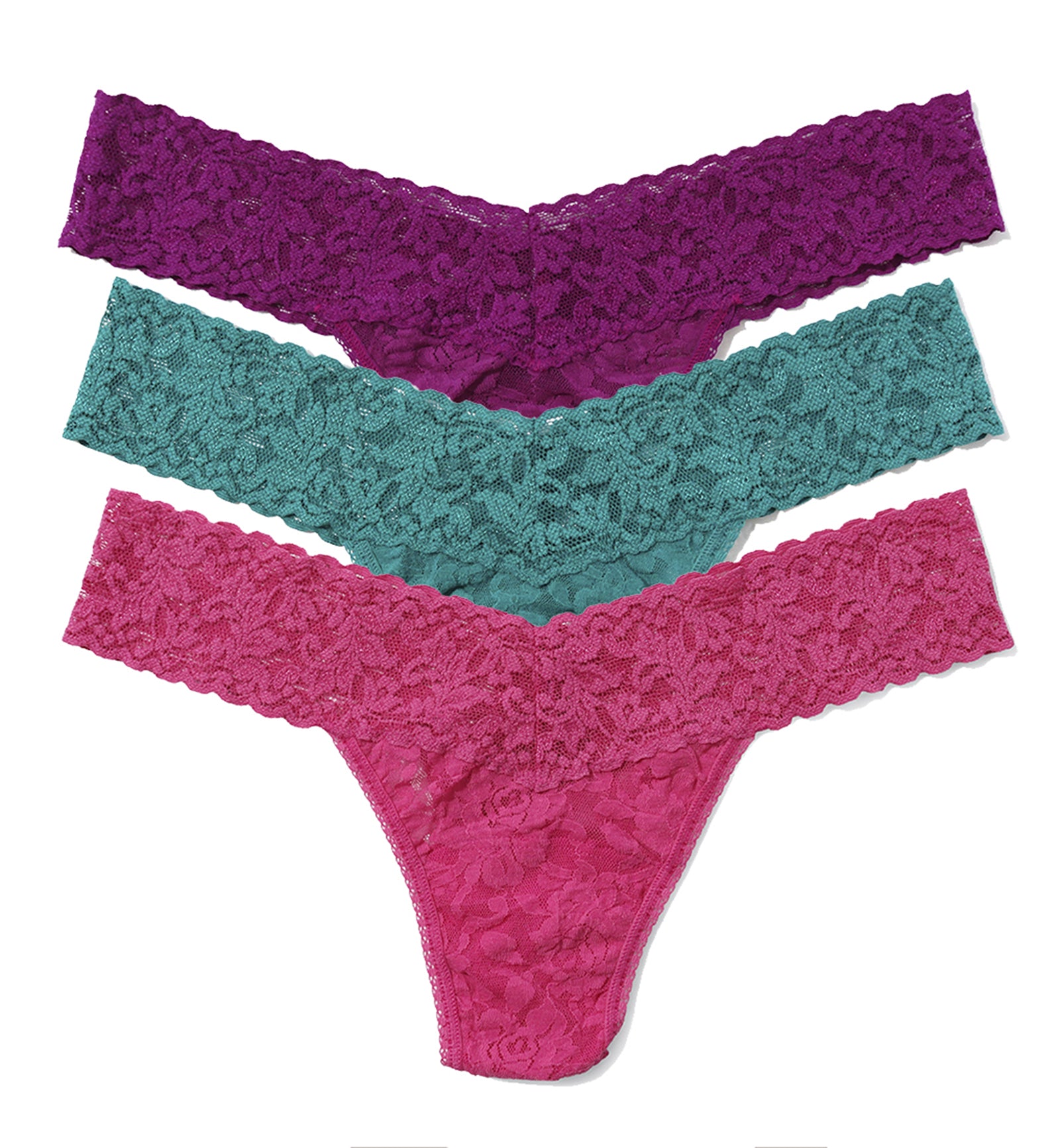 Hanky Panky 3-PACK Signature Lace Low Rise Thong (49113PK),CVER - CVER,One Size