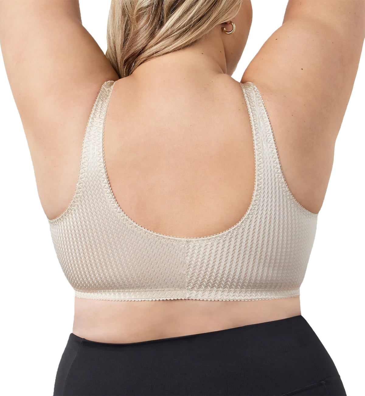 Leading Lady Plus Size Front Hook Wirefree Leisure Bra White,48 Dd