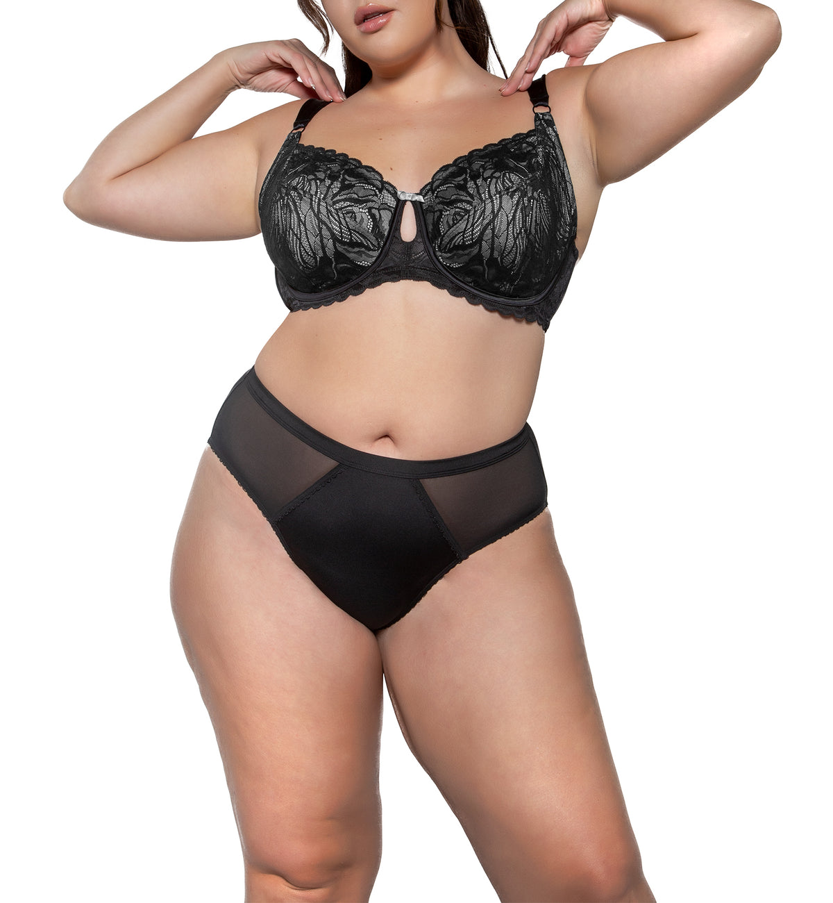 Parfait Charlotte Lace Unlined Underwire Bra (6922),32D,Black Onyx - Black Onyx,32D