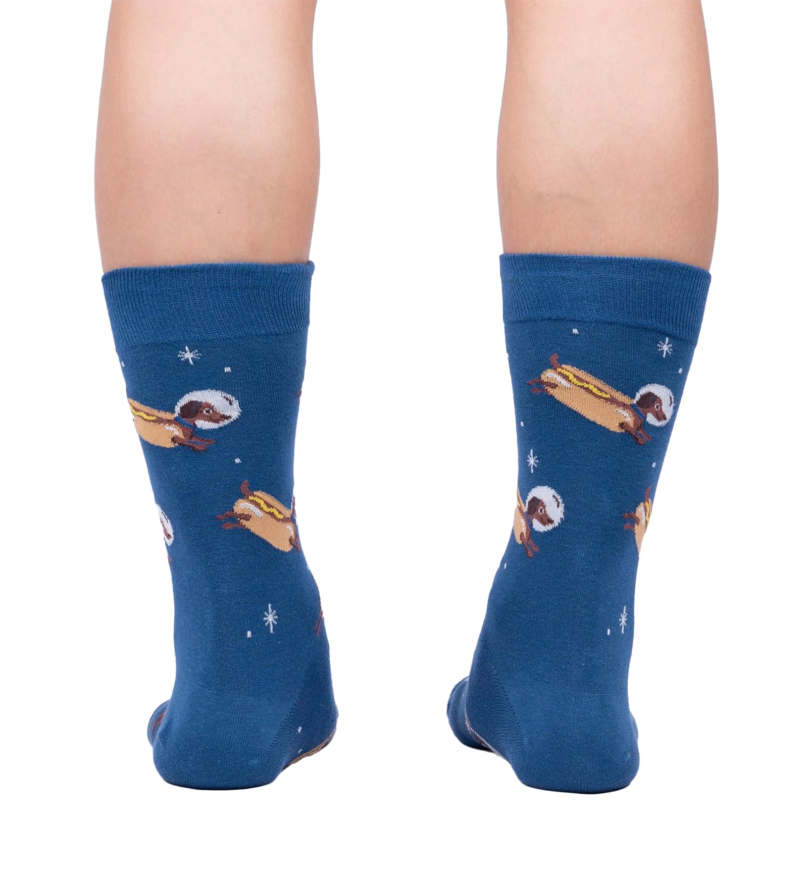 SOCK it to me Men's Crew Socks (MEF0606),Weiner Dogs, In Space! - Weiner Dogs In Space!,One Size