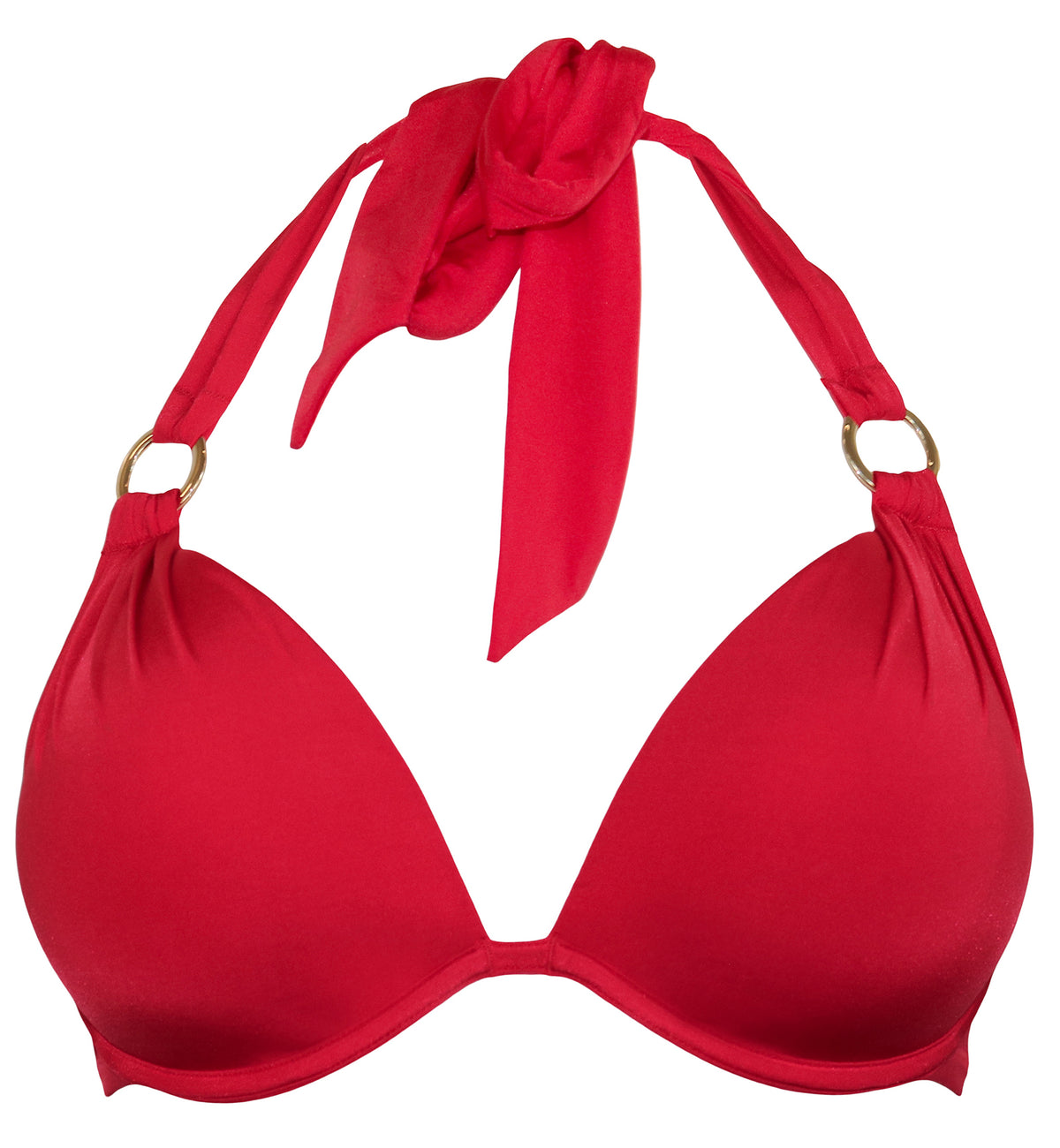 Pour Moi Samoa Boost Halter Padded Underwire Swim Top (20910),32C,Red - Red,32C
