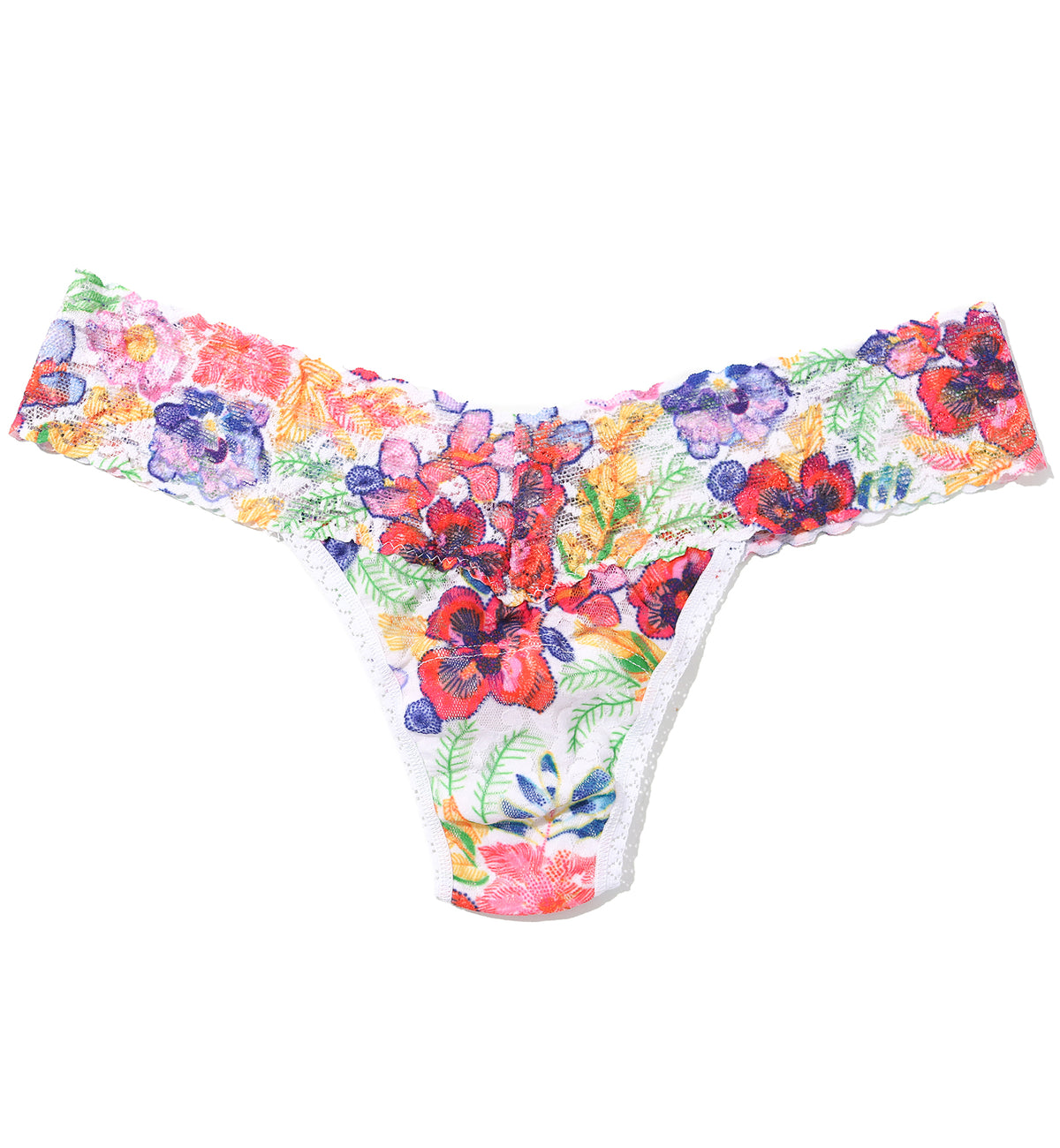 Hanky Panky Signature Lace Printed Low Rise Thong (PR4911P),Adorned - Adorned,One Size