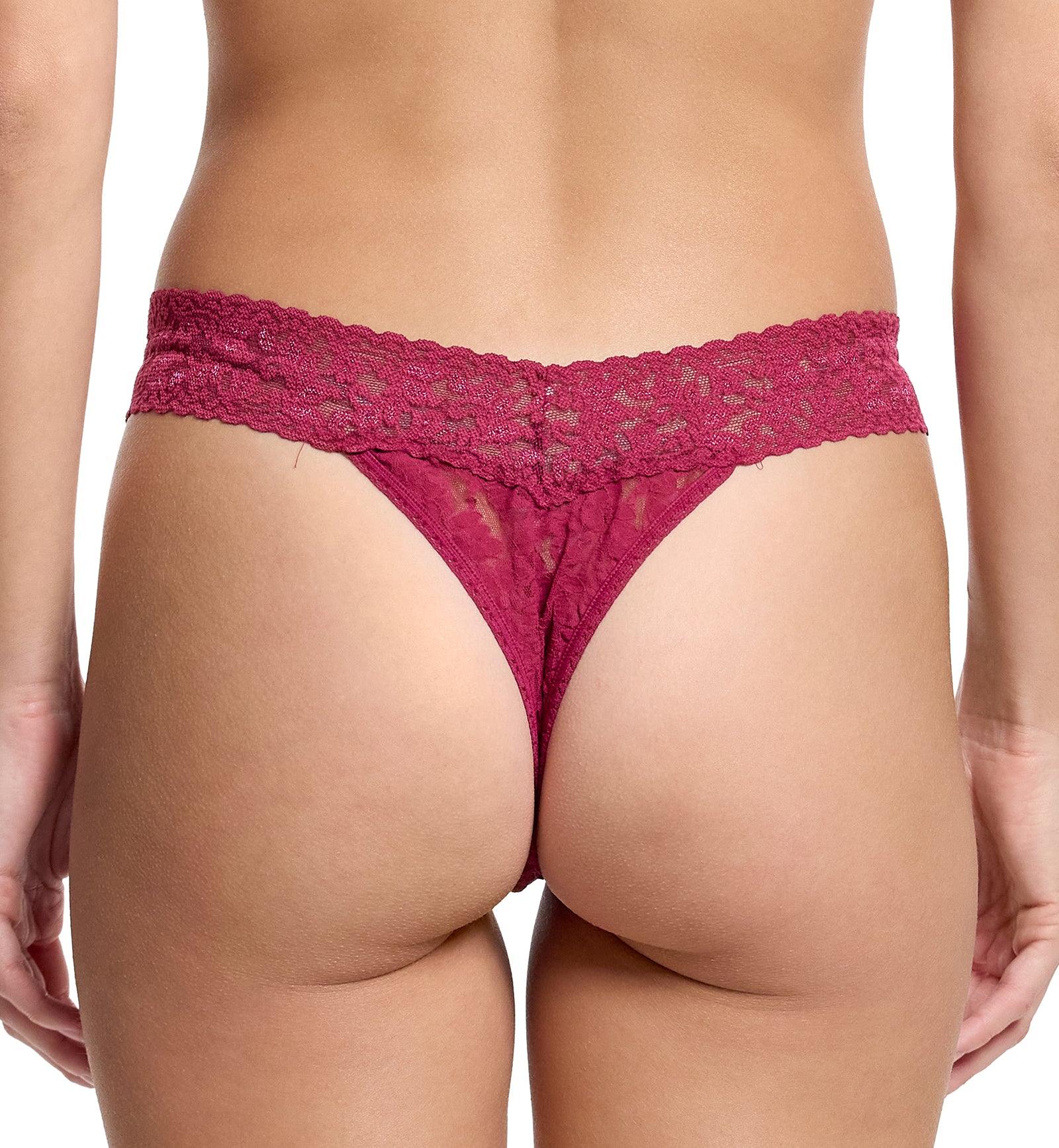 Hanky Panky Signature Lace Original Rise Thong (4811P),Merlot - Merlot,One Size