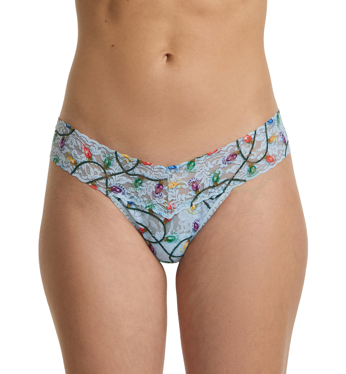 Hanky Panky Signature Lace Printed Low Rise Thong (PR4911P),Decked Out - Decked Out,One Size