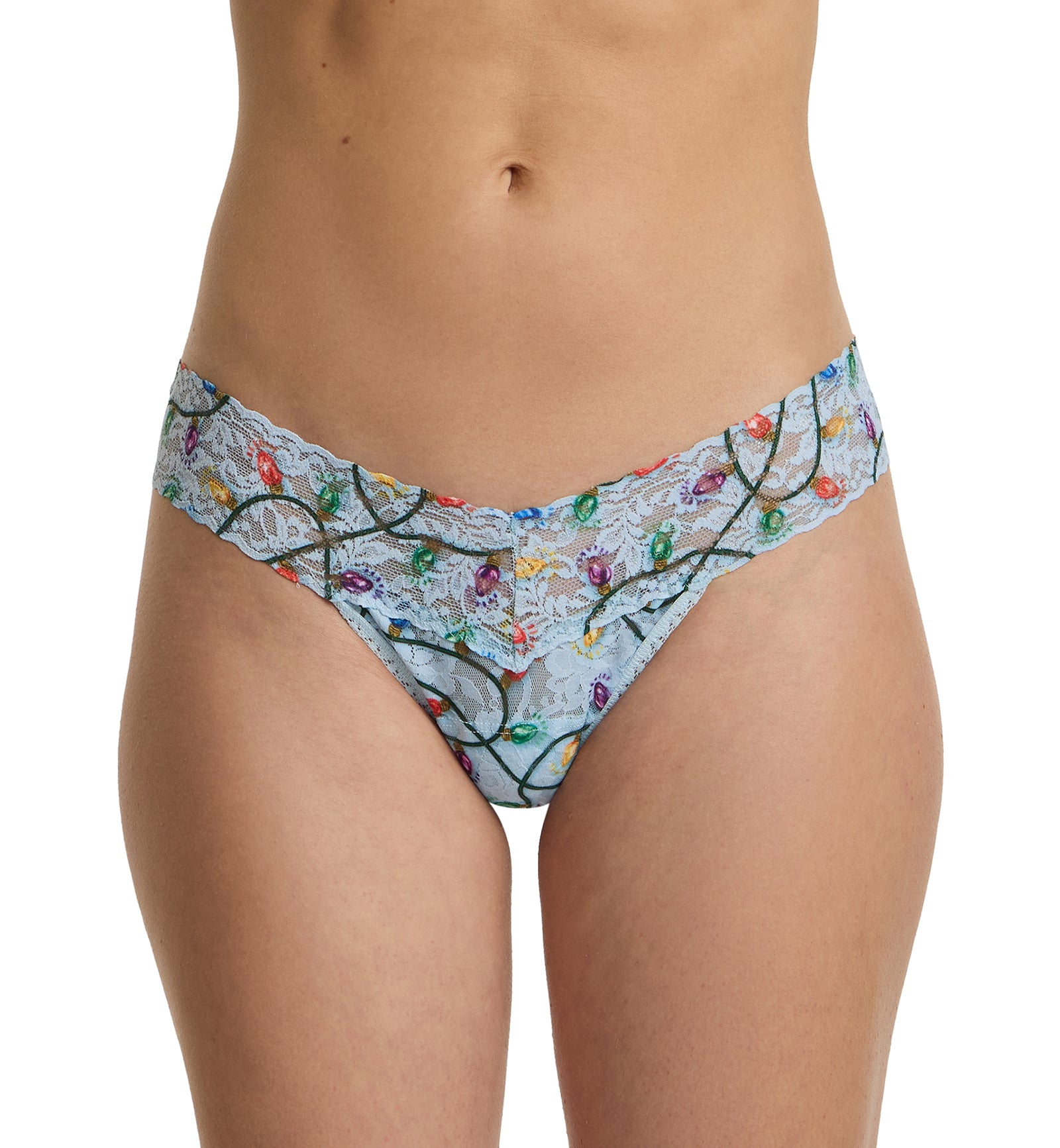 Hanky Panky Signature Lace Printed Low Rise Thong (PR4911P),Decked Out - Decked Out,One Size