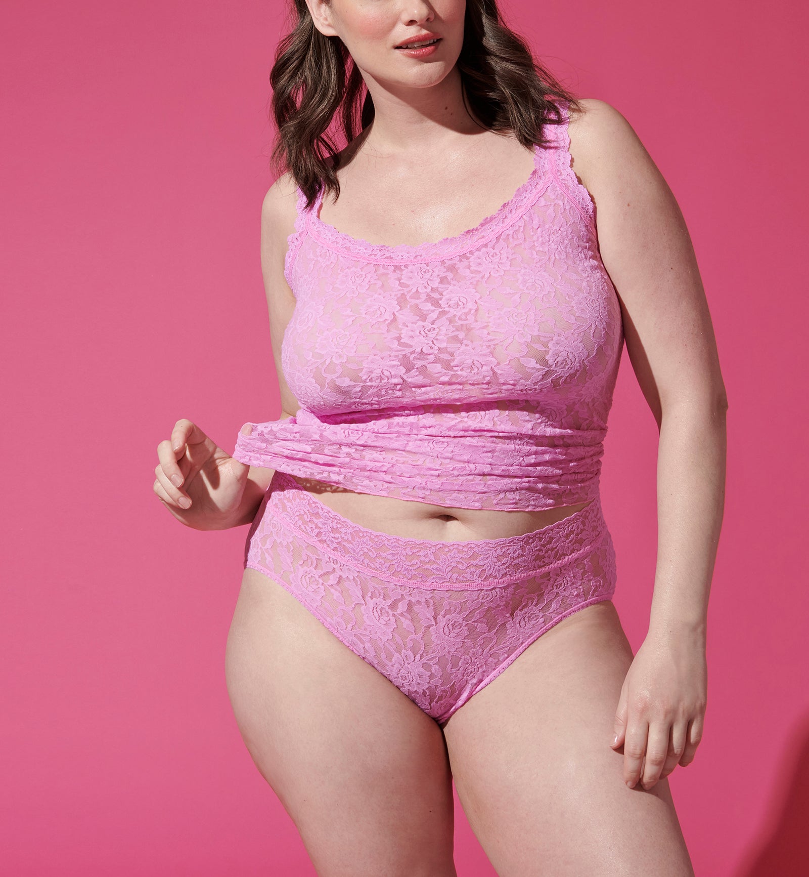 Hanky Panky Signature Lace Unlined Camisole PLUS (1390LX),1X,Drifting Horizon - Drifting Horizon,1X