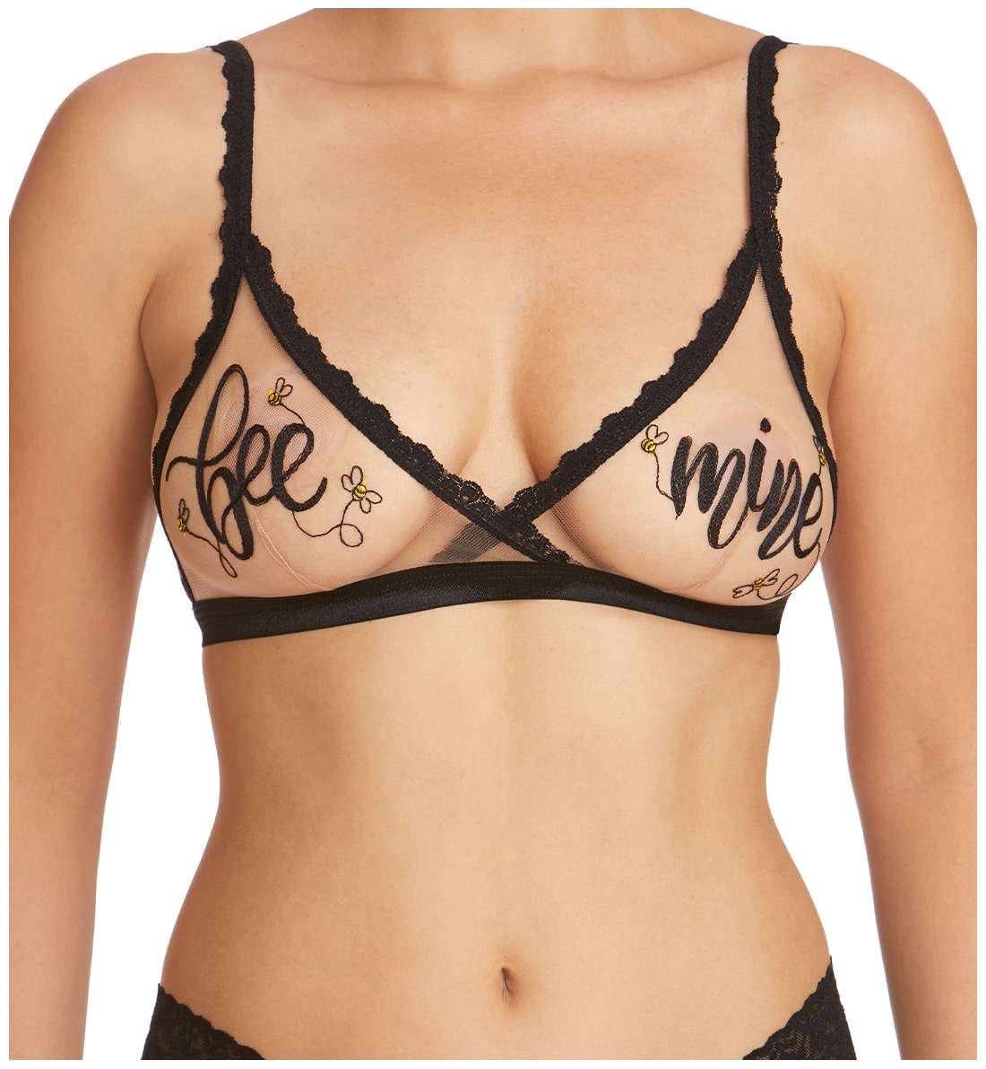 Hanky Panky Bee Mine Triangle Bralette (1B7856),Small - Bee Mine,Small